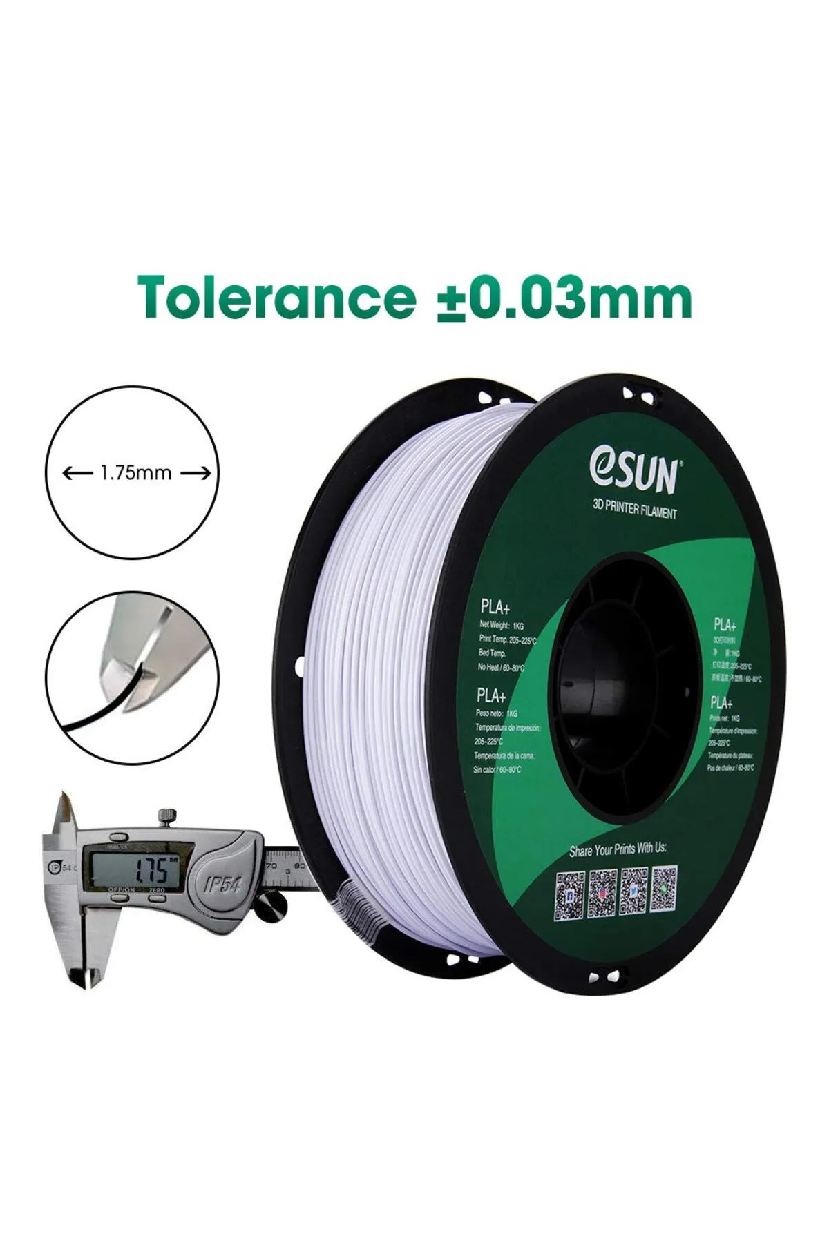 eSun Pla Filament Soğuk Beyaz 1.75mm 1kg