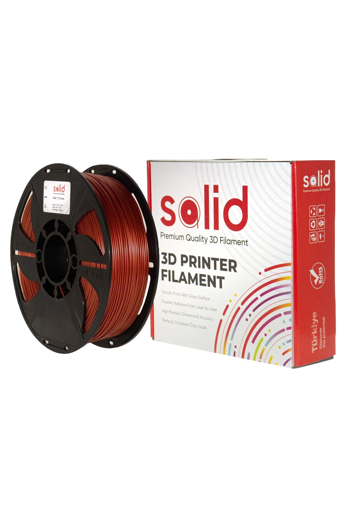 Solid Filament PLA Plus 1.75mm Bakır Rengi 1Kg