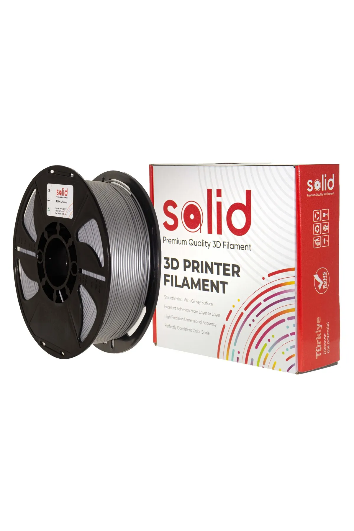 Solid Filament PLA Plus 1.75mm Gümüş Rengi 1Kg