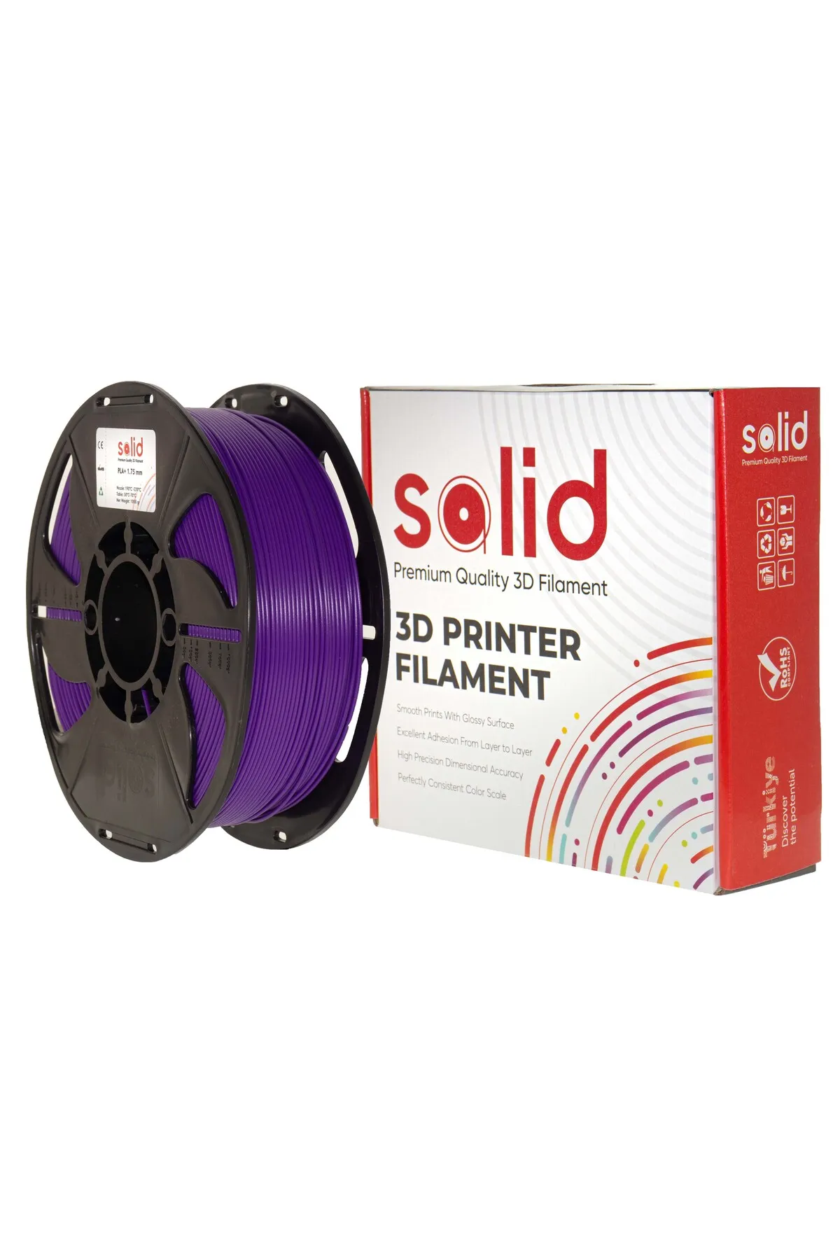 Solid Filament PLA Plus 1.75mm Mor 1Kg