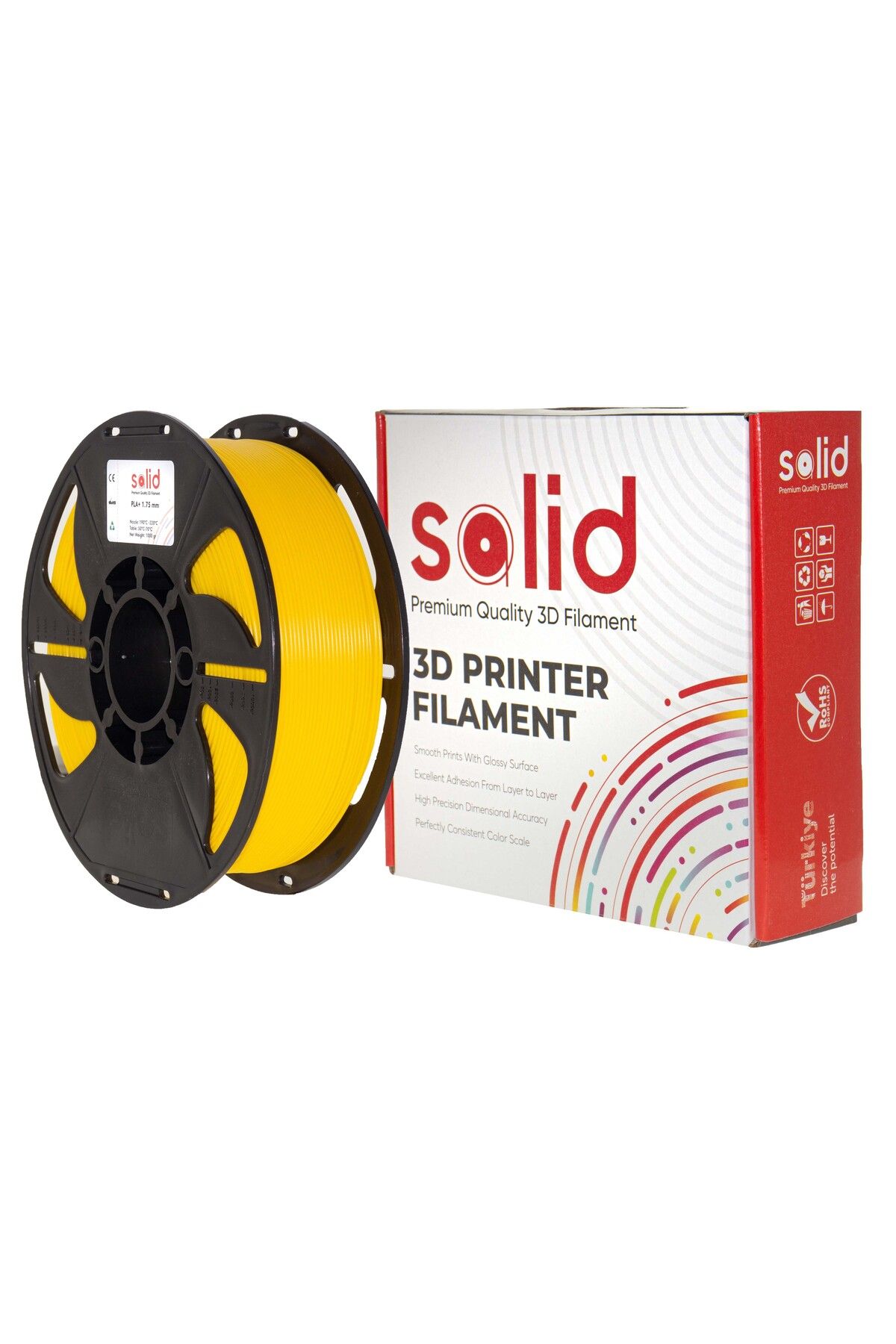 Solid Filament PLA Plus 1.75mm Sarı 1kg