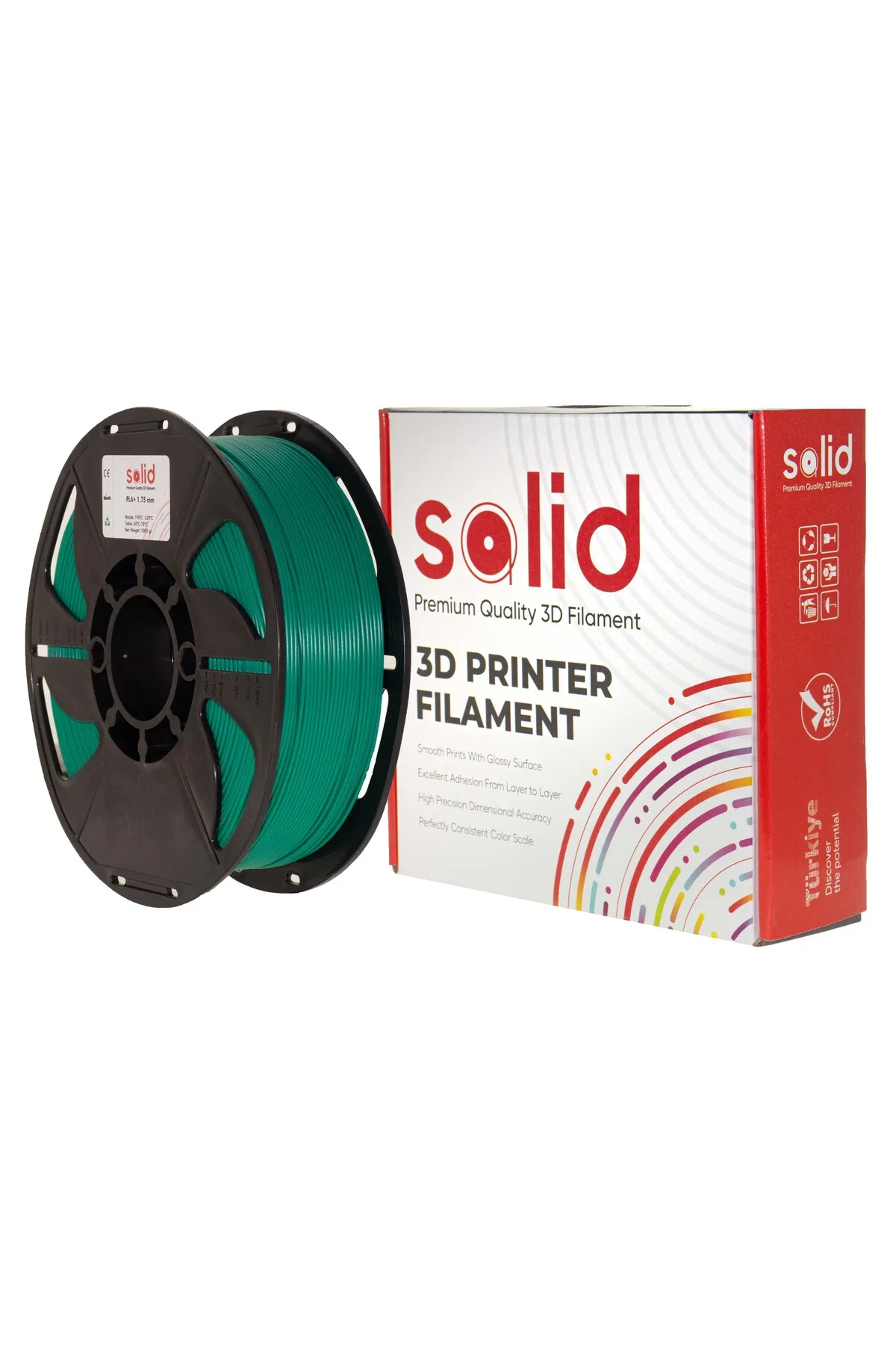 Solid Filament PLA Plus 1.75mm Yeşil 1Kg