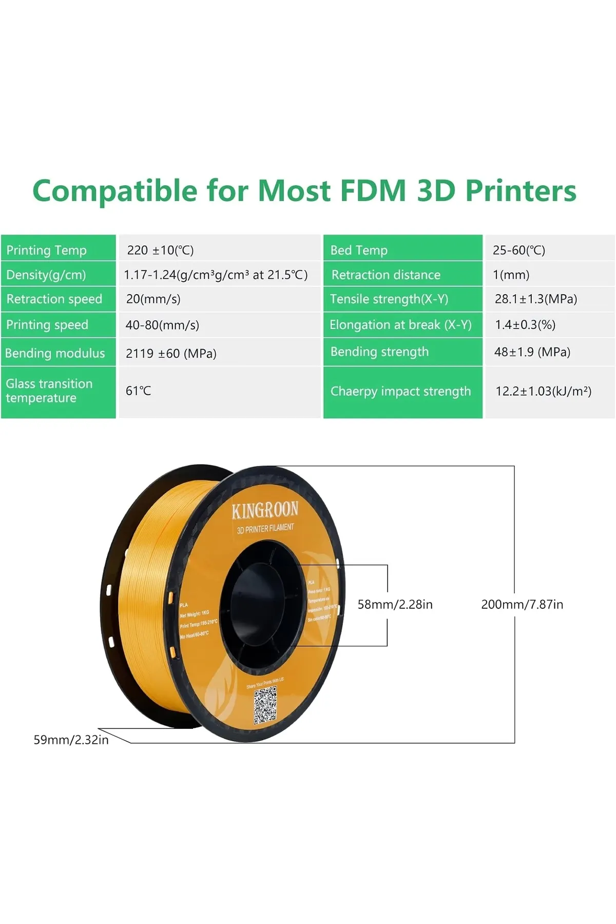 KINGROON Pla Silk Gold Filament