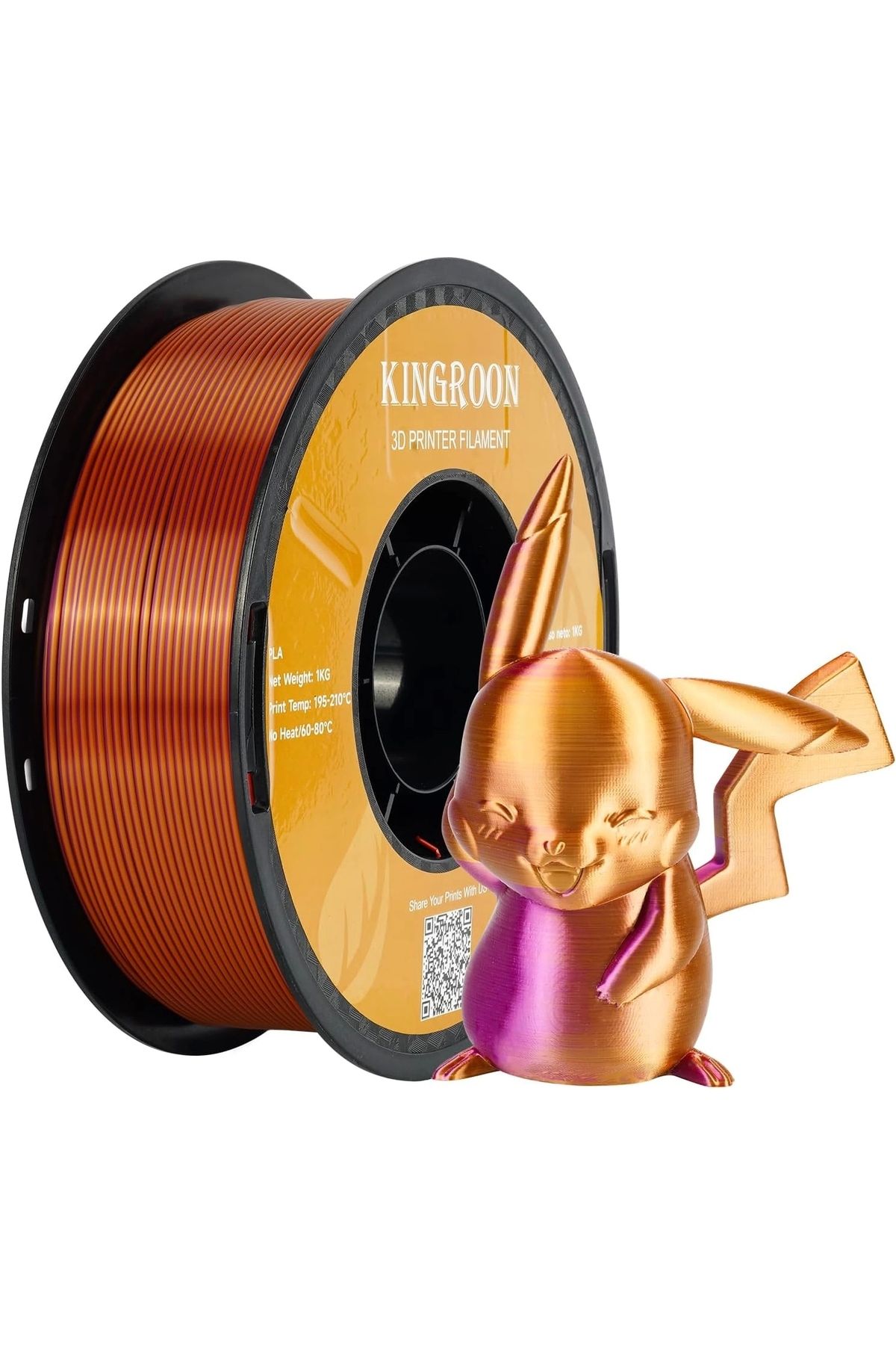 KINGROON Pla Silk Çift Renk Filament Altın Mor