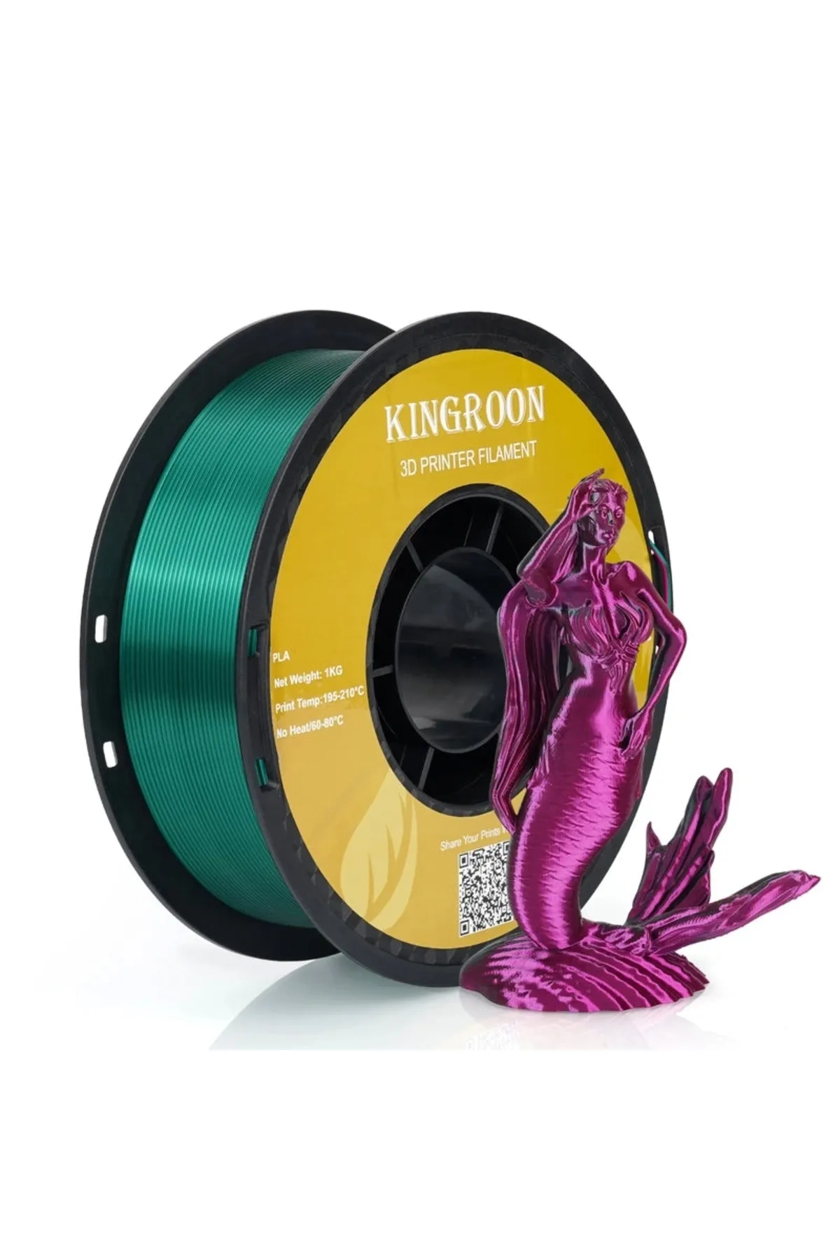 KINGROON Pla Silk Çift Renk Filament Kırmızı Yeşil