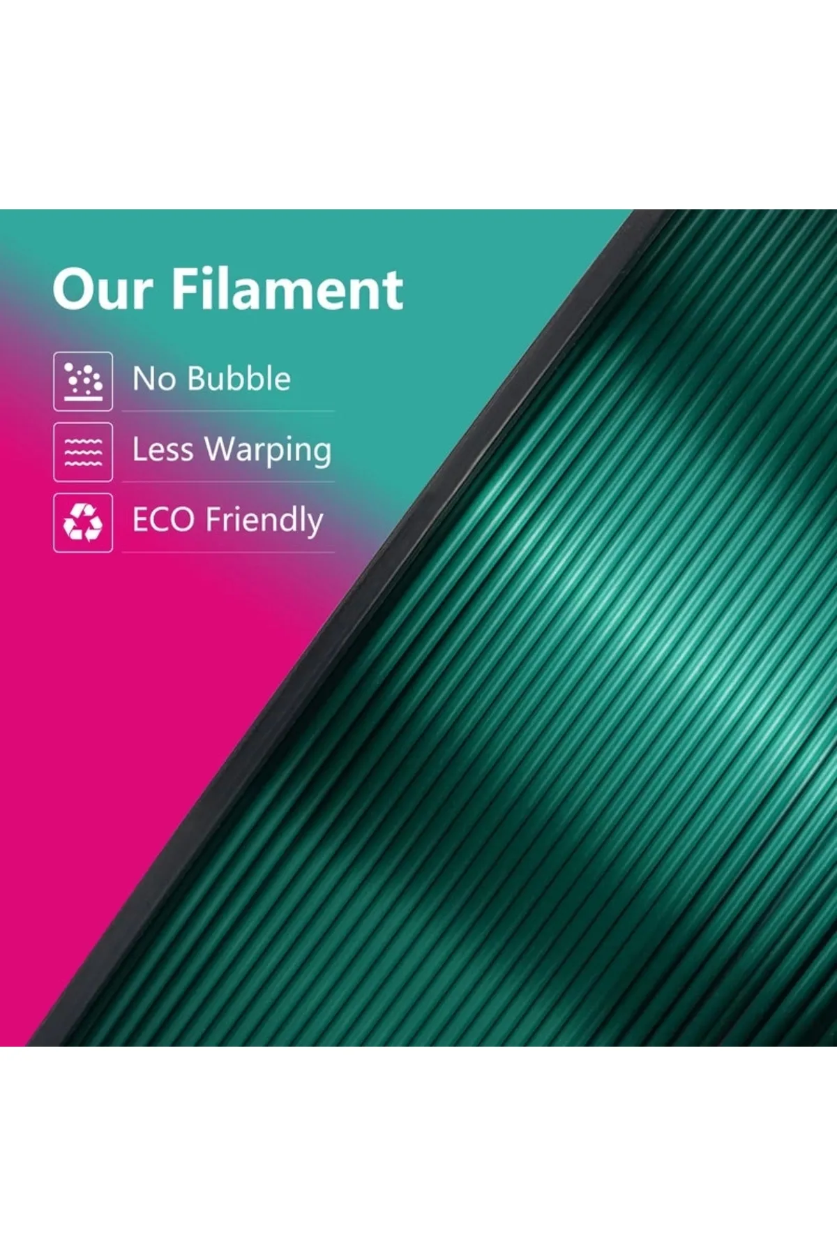 KINGROON Pla Silk Çift Renk Filament Kırmızı Yeşil