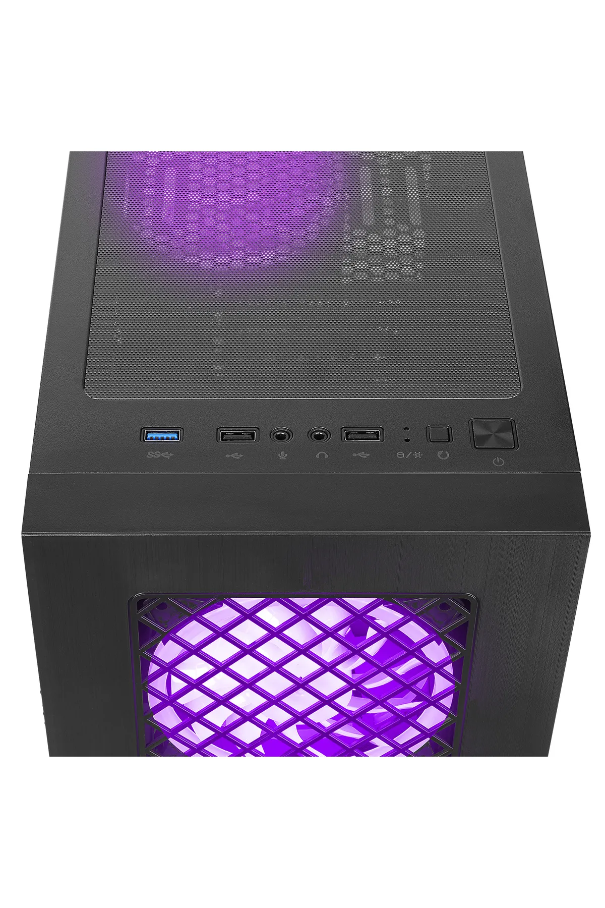 Rampage PLAID V1 Mesh Temperli Camlı 4x12cm Auto RGB Fan ATX Mid-T Gaming Oyuncu Kasası