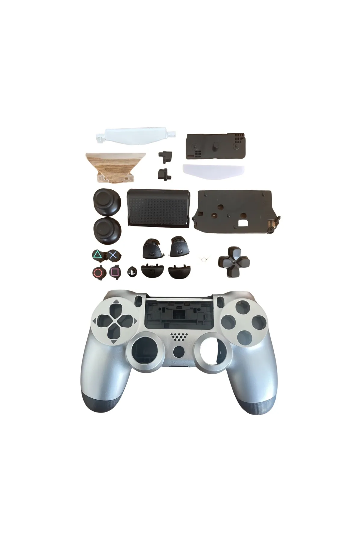 YUES Playstation 4 Uyumlu Kasa Joystick V1 Full Kasa Tuş Takımı Silver