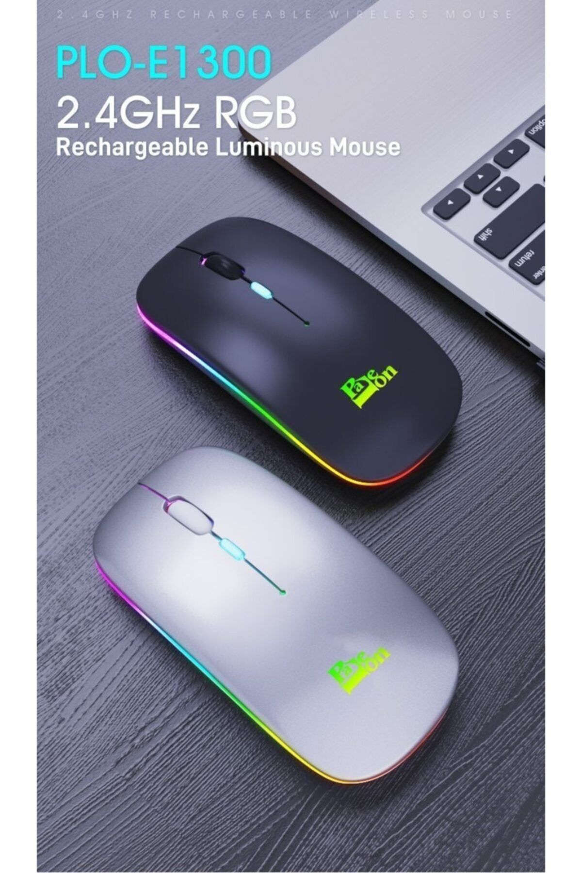 Paleon Plo-e1300 Rgb Işıklı Şarj Edilebilir Kablosuz Mouse