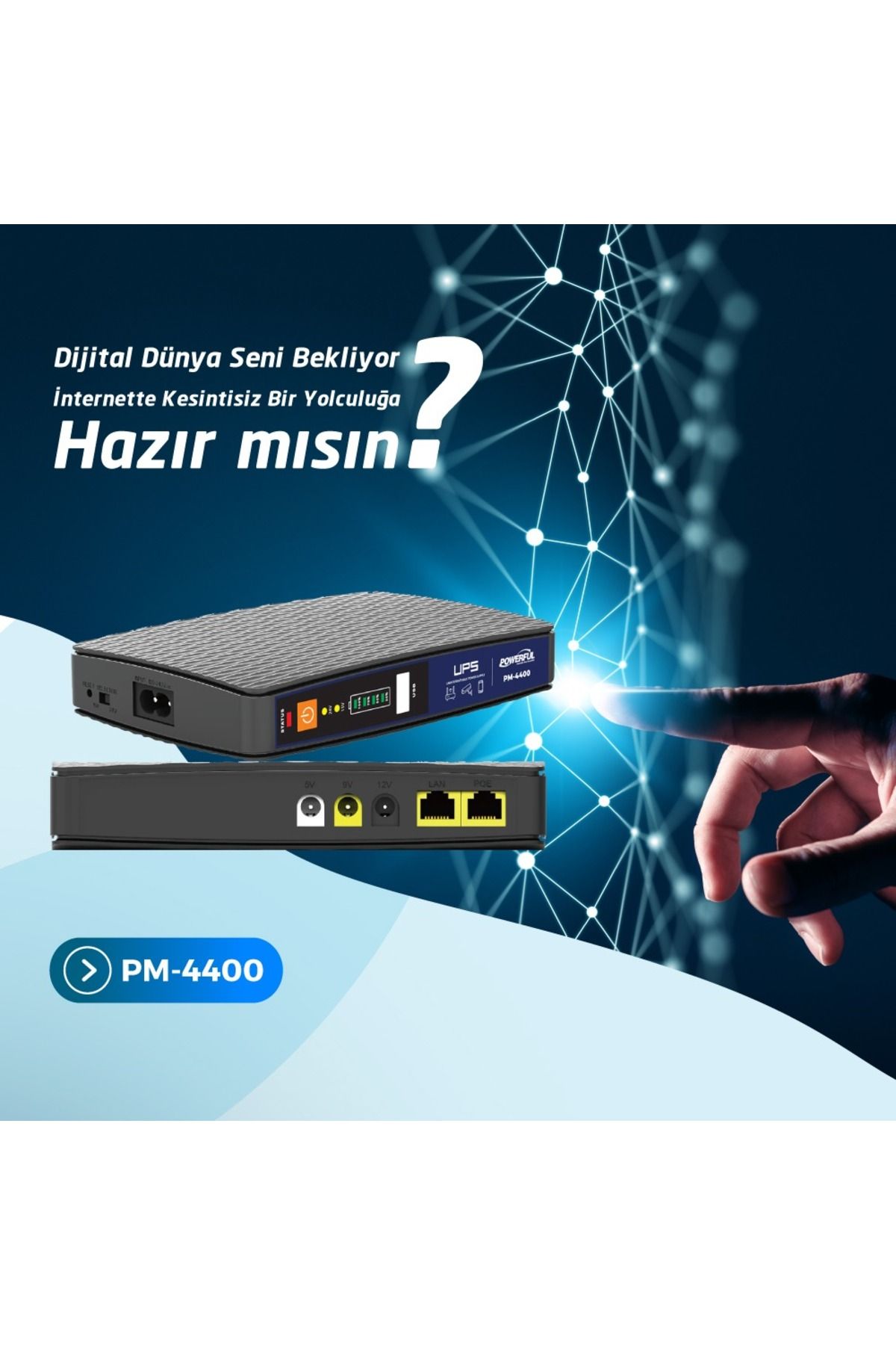 Powerful Pm-4400 8000ma Lityum Pil Mıcro Dc Modem Ups Kesintisiz Güç Kaynağı