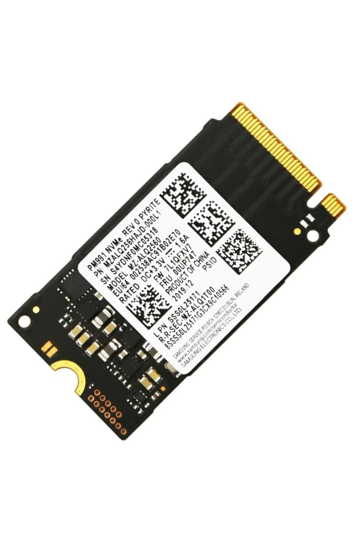 Samsung Pm991 Mz-alq2560 256gb (2050/1000MB/S) M.2 2242 Pcie 3.0 Nvme Ssd