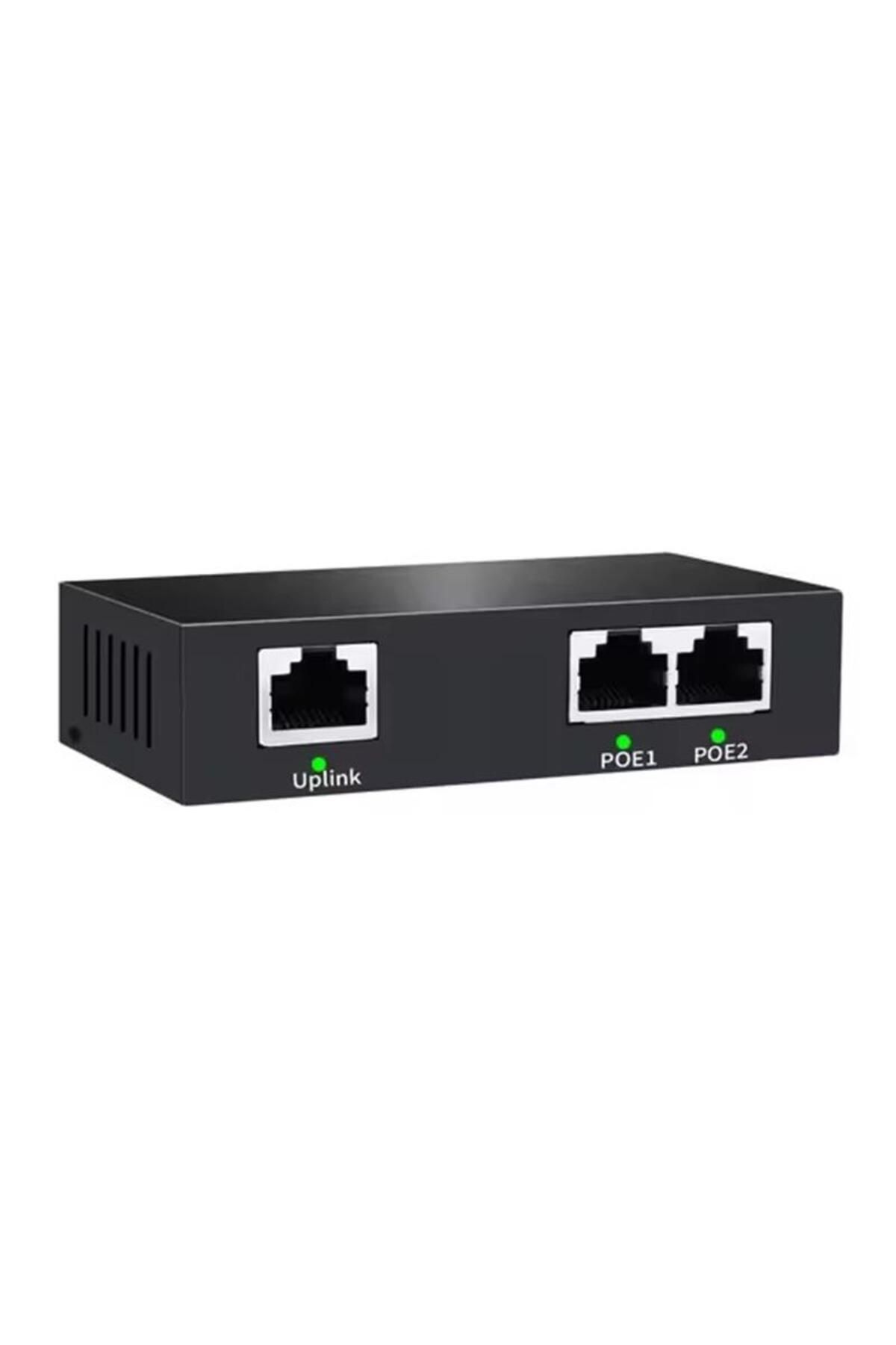 URANIUM Poe-rp12 1 Port Poe Giriş 2 Port Çıkış Metal Kasa Poe Repeater(REALTEK CHIPSET)