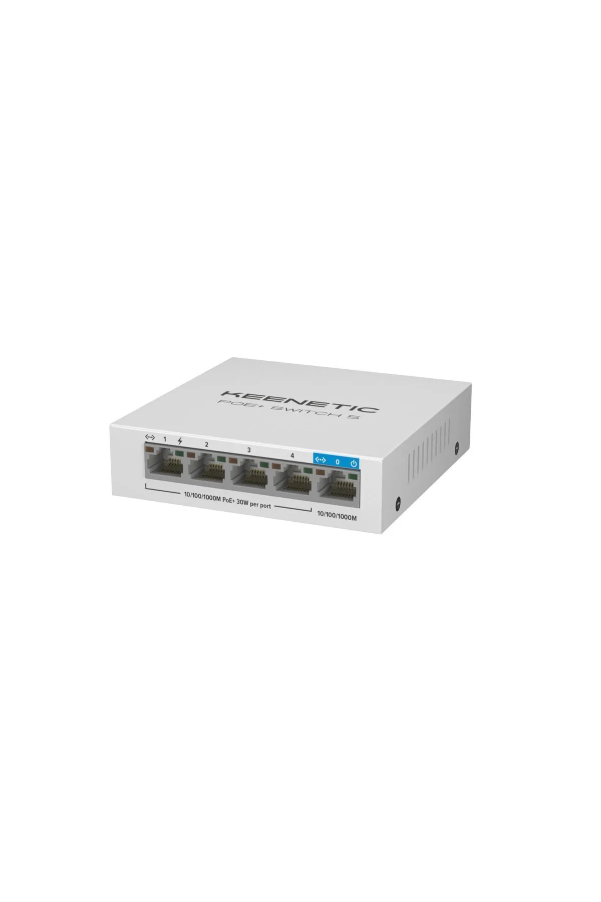 Keenetic PoE+ Switch 5, 1x1Gbit, 4x1Gbit PoE+ Port, IEEE 802.3af/at (max.30W/port), 60Watt