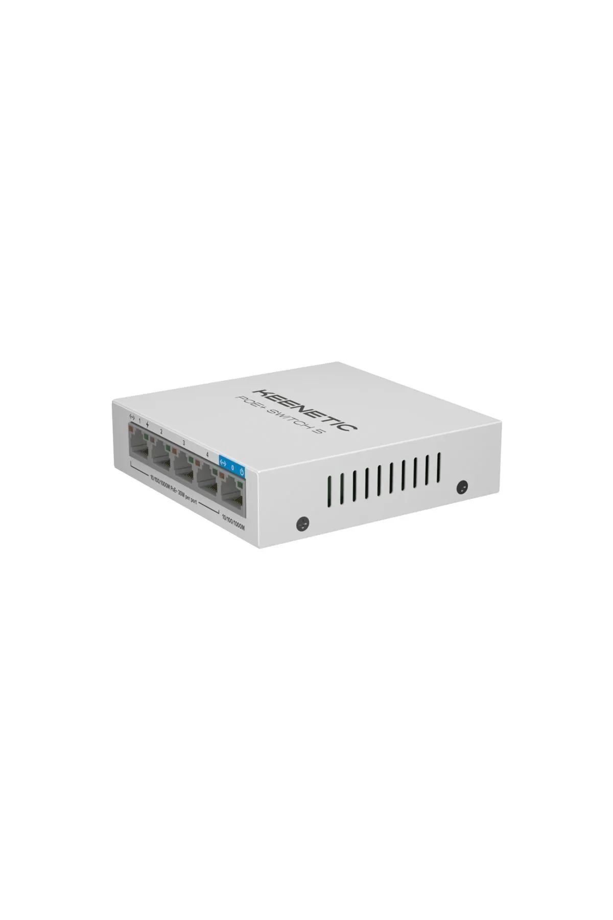 Keenetic PoE+ Switch 5, 1x1Gbit, 4x1Gbit PoE+ Port, IEEE 802.3af/at (max.30W/port), 60Watt