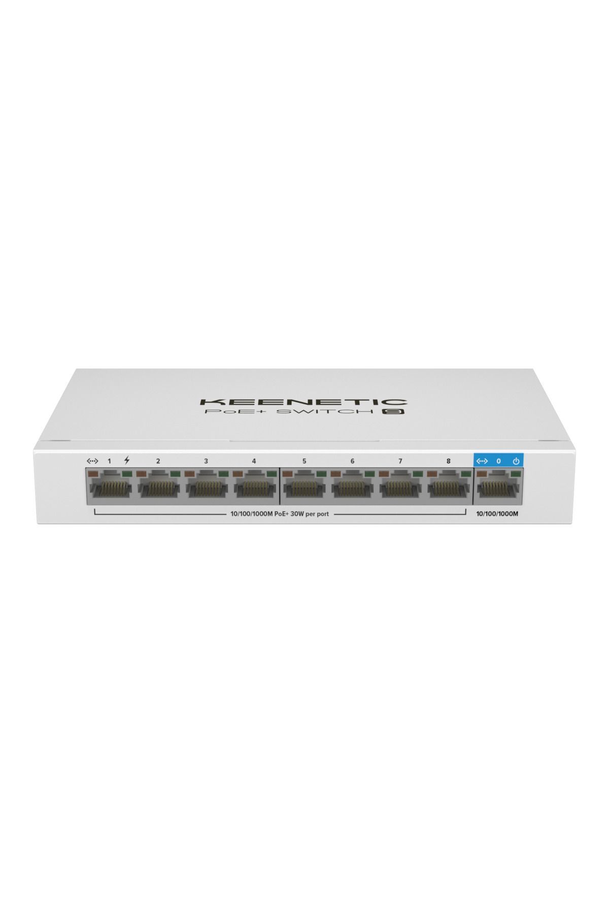 Keenetic PoE+ Switch 9, 1x1Gbit, 8x1Gbit PoE+ Port, IEEE 802.3af/at (max.30W/port), 120Watt