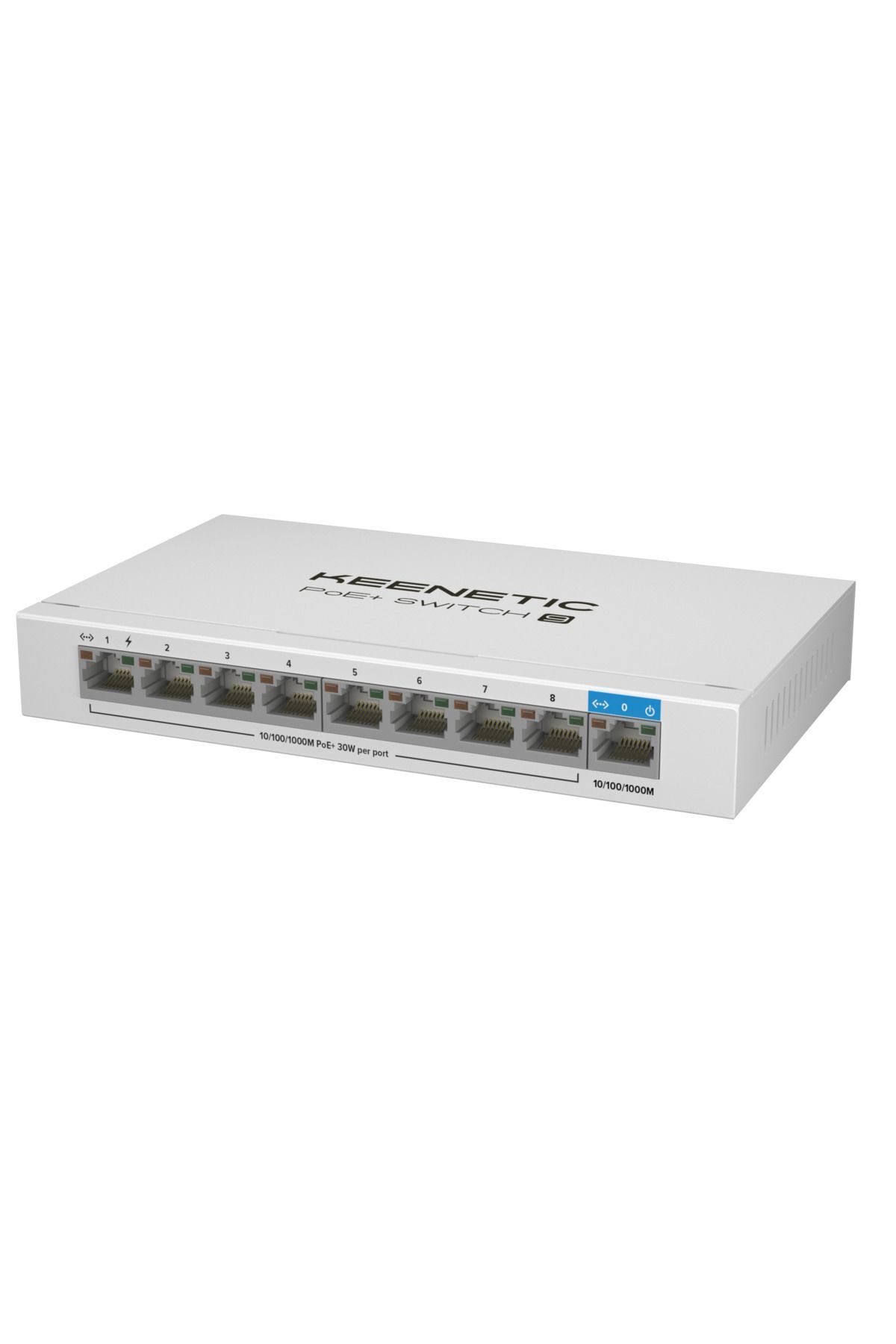 Keenetic PoE+ Switch 9, 1x1Gbit, 8x1Gbit PoE+ Port, IEEE 802.3af/at (max.30W/port), 120Watt