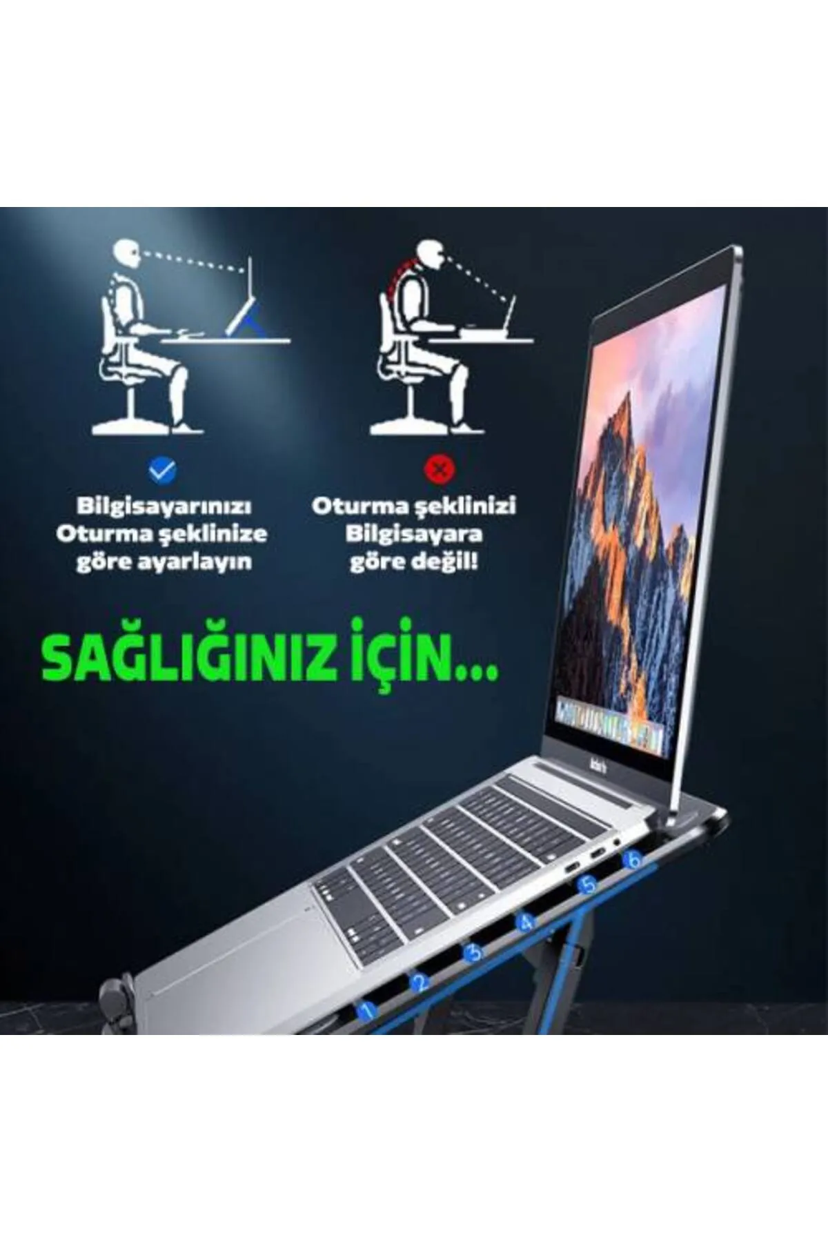 Polhammobile Polham Ayarlanabilir Ultra Sessiz Çift Fanlı Laptop Soğutucu Laptop Standı