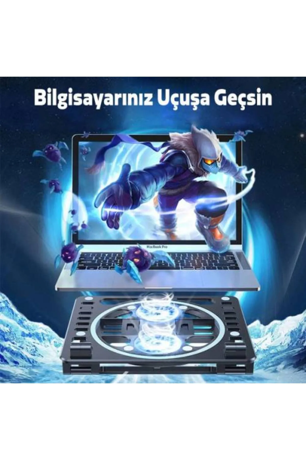 Polhammobile Polham Ayarlanabilir Ultra Sessiz Çift Fanlı Laptop Soğutucu Laptop Standı