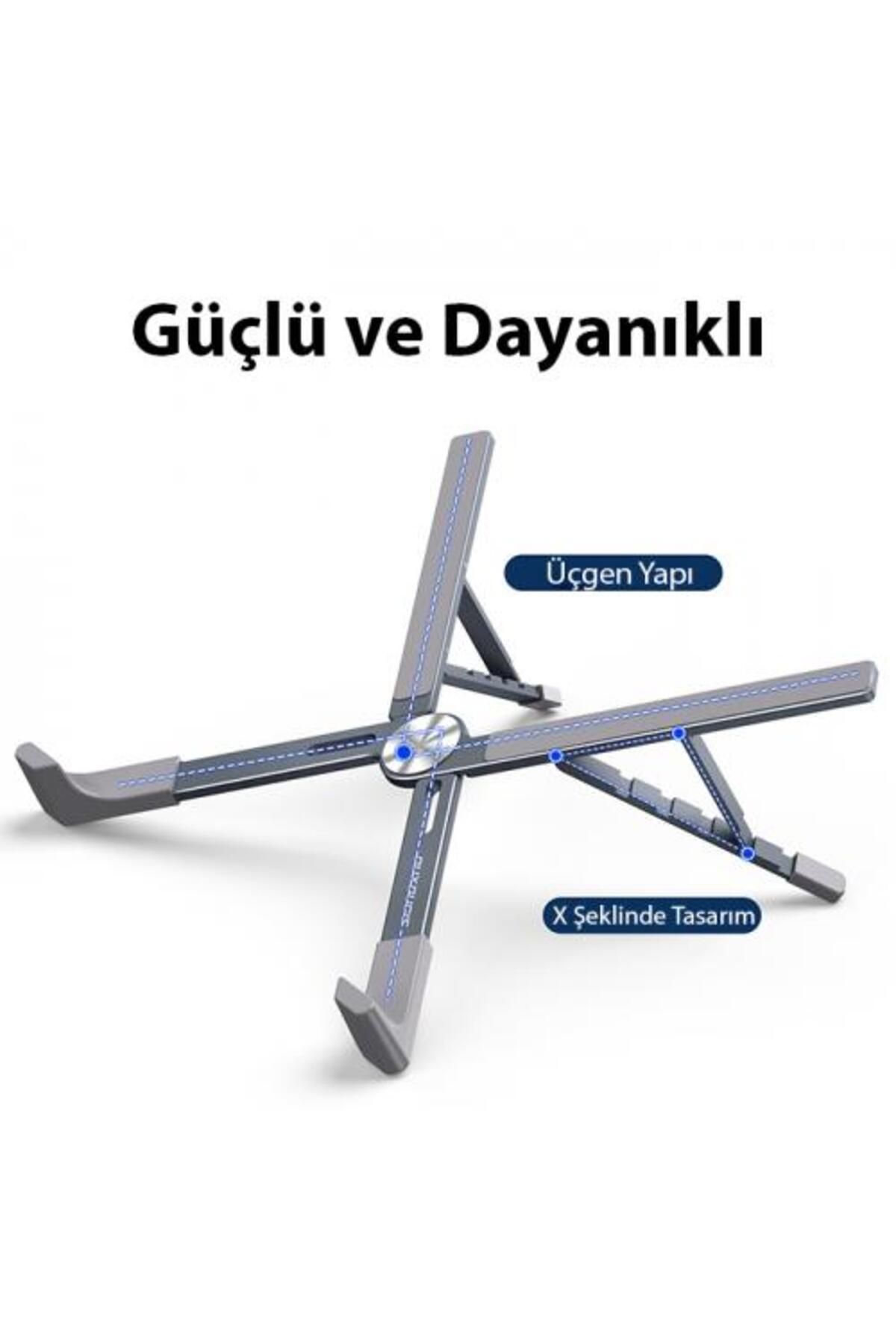 Polhammobile Polham X Tipi Açı ve Yükseklik Ayarlı Ultra Sağlam Alüminyun Laptop Standı, 5 Yükseklik Ayarlı Noteb