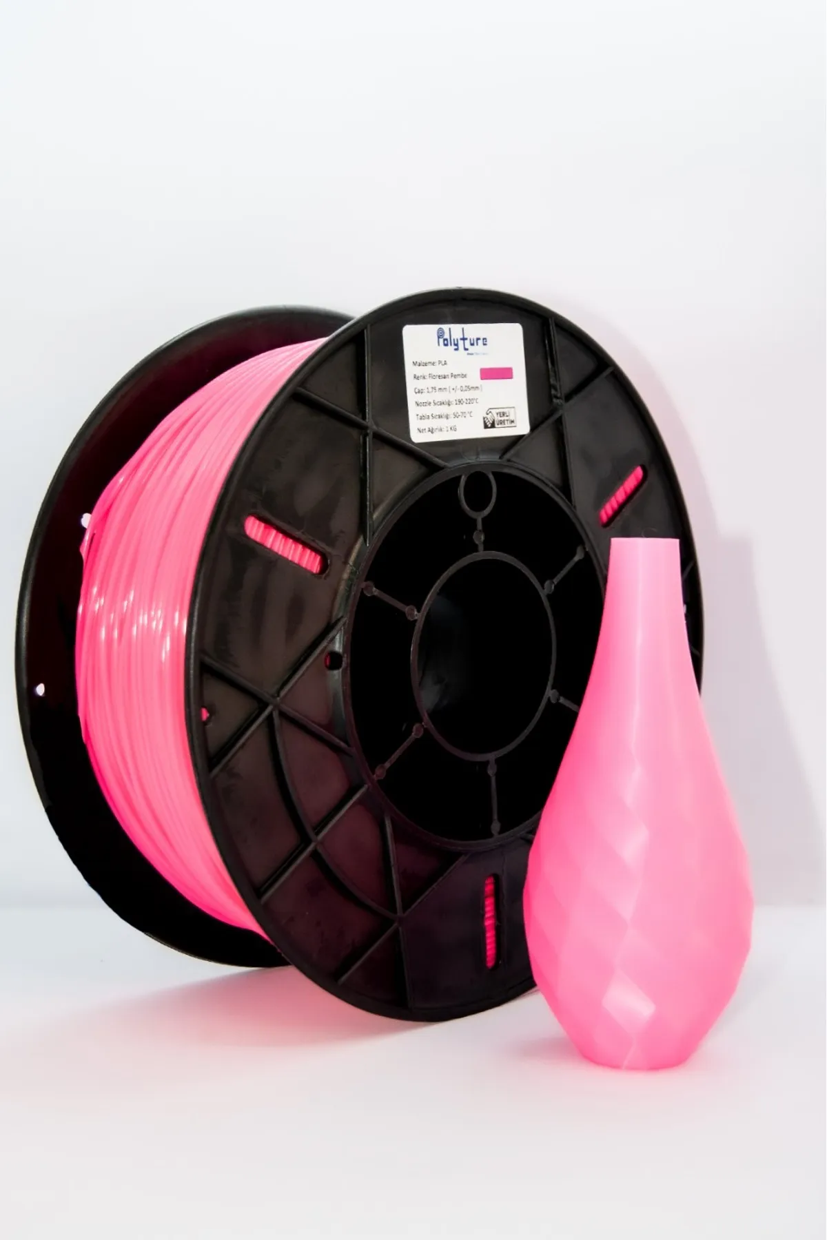 POLYTURE 3D Polyture 1.75 Mm Pla Floresan Pembe Filament 1 Kg