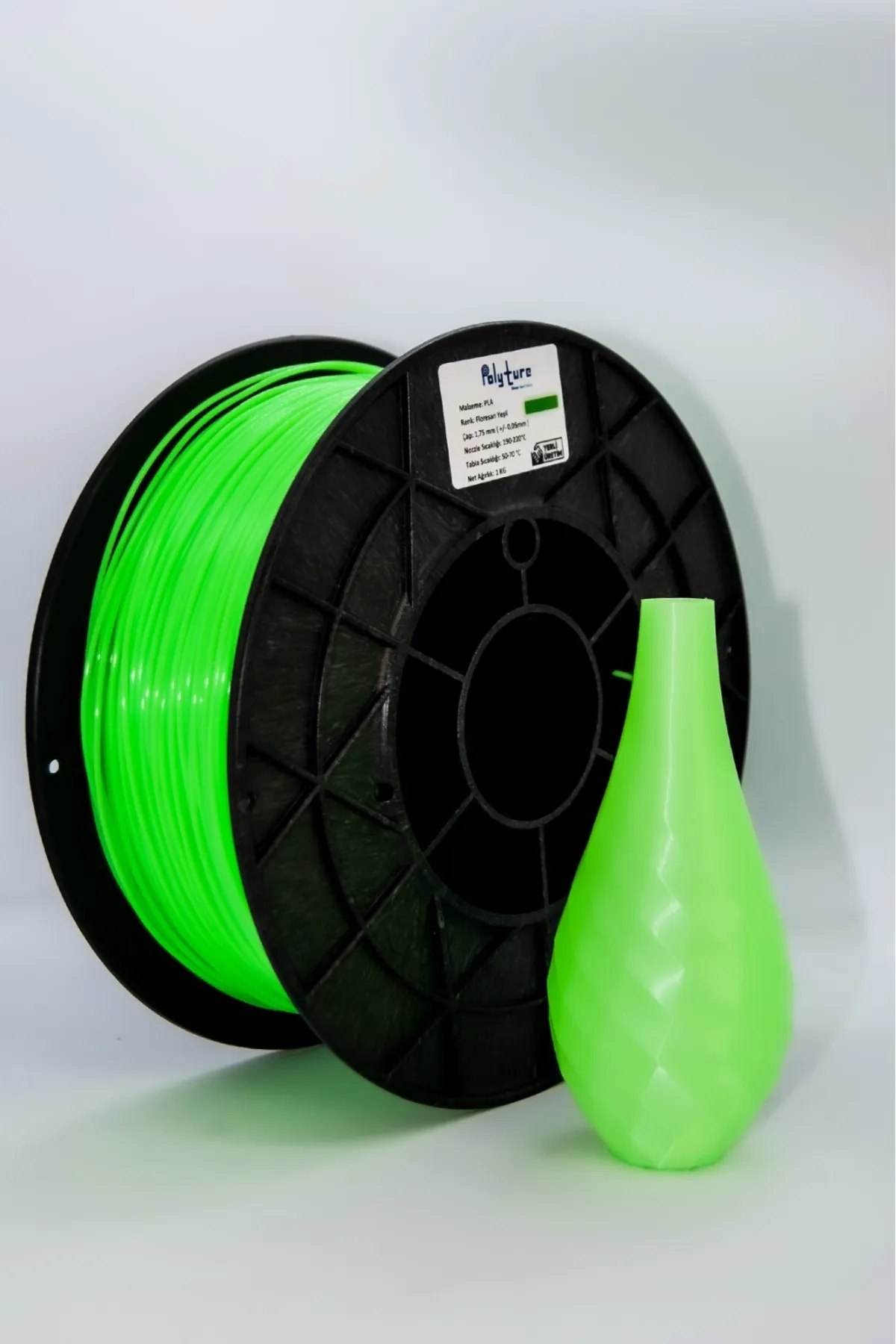 POLYTURE 3D Polyture 1.75 Mm Pla Floresan Yeşil Filament 1 Kg