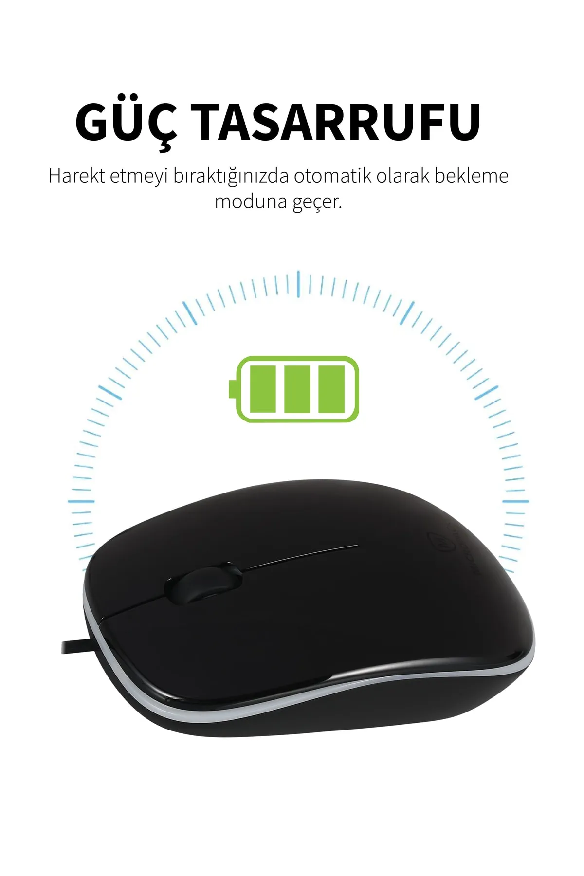 Micropack Portatif Hassas İzleme Özellikli 3 Tuşlu 1200 Dpı Hız Mp-216 Işıklı Kablolu Oyuncu Mouse