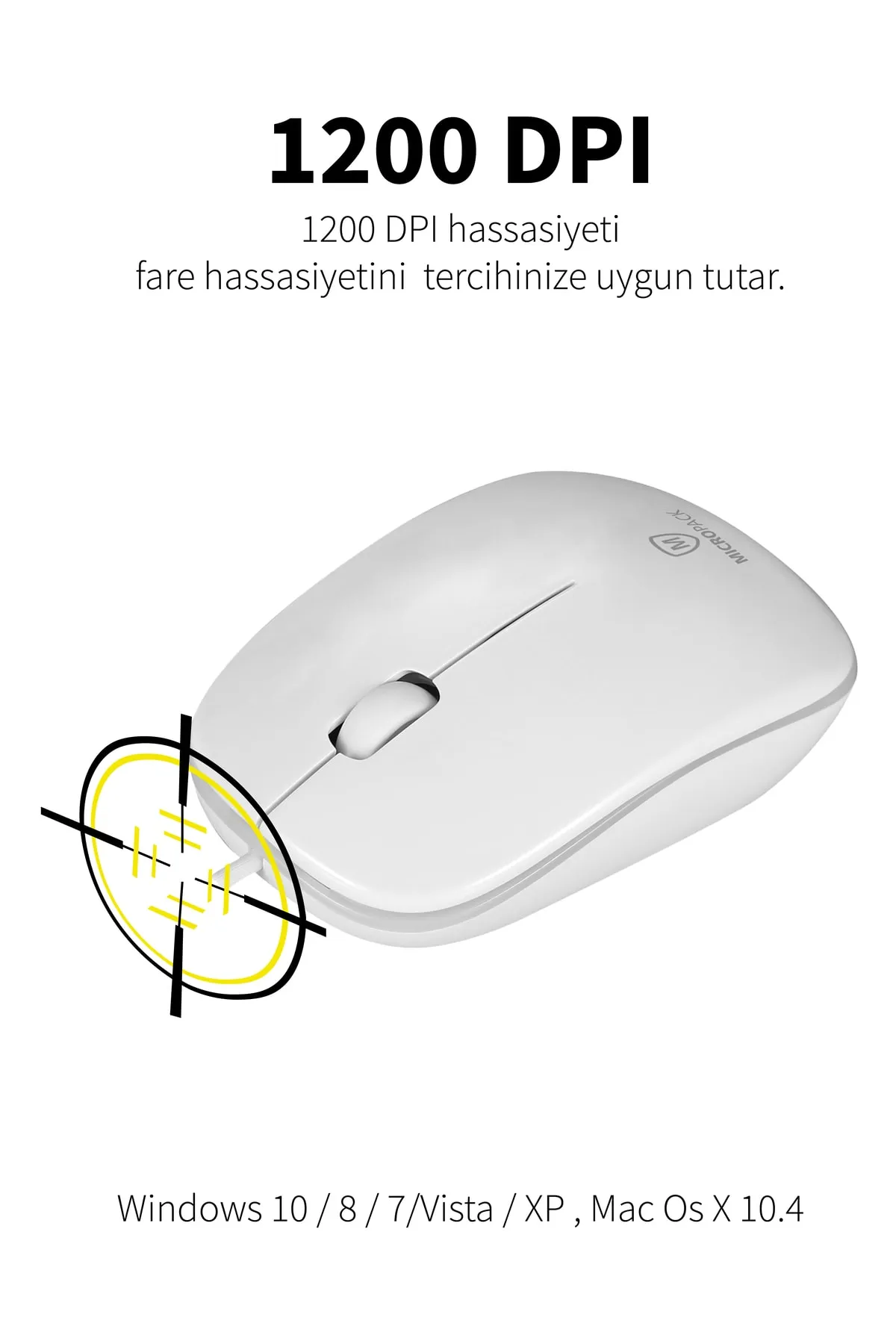 Micropack Portatif Hassas Izleme Özellikli 3 Tuşlu 1200 Dpı Hız Mp-216 Kablolu Mouse