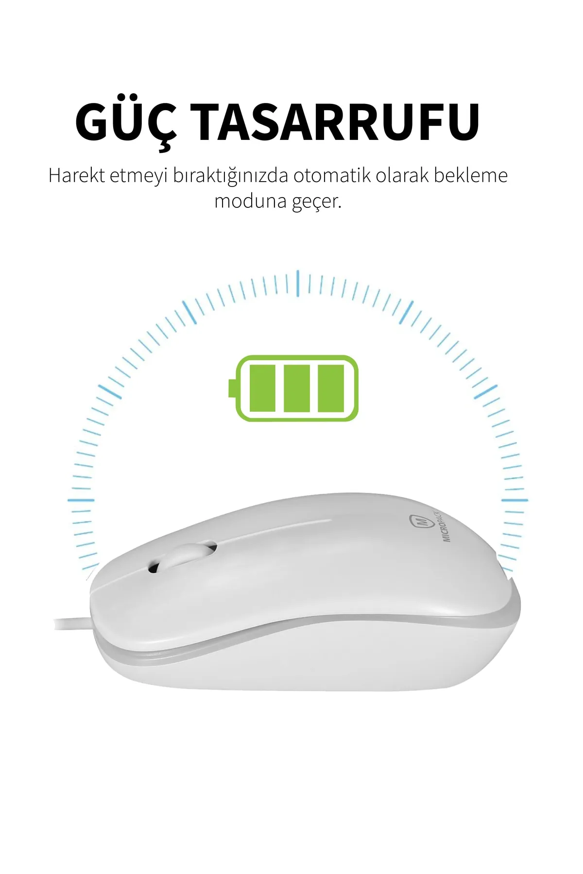 Micropack Portatif Hassas Izleme Özellikli 3 Tuşlu 1200 Dpı Hız Mp-216 Kablolu Mouse