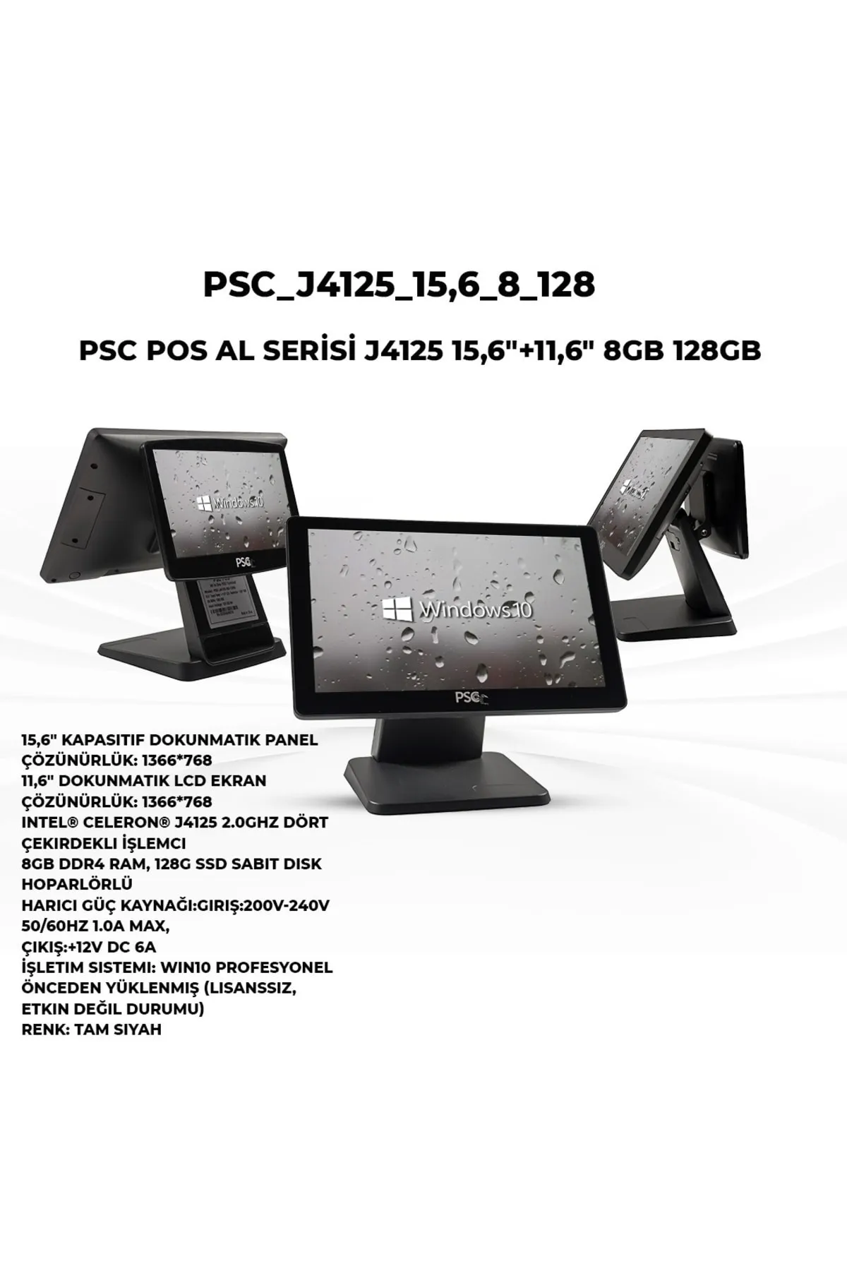 PSC Pos J4125 15,6'' + 11,6'' 8 Gb Ram 128 Gb Ssd