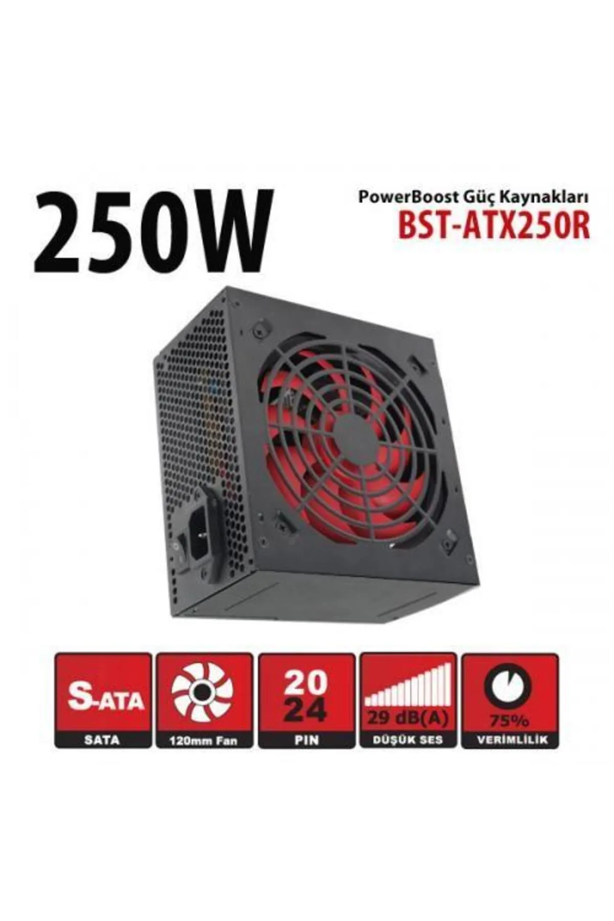 BOOST Power 250w Bst-atx250r 12cm Fanlı Power Supply