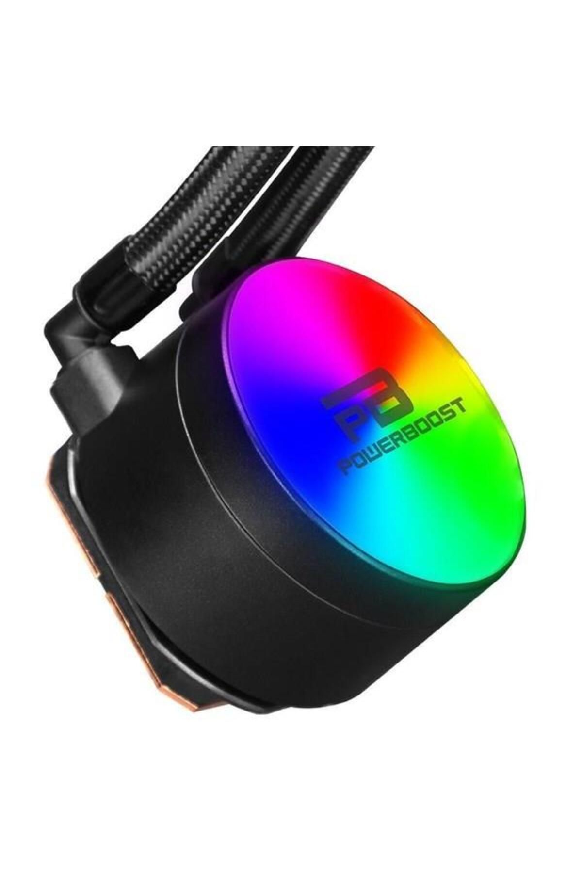 Hızlı Stok POWERBOOST 120mm NOBLE 120 PB-LCS-YC120 RGB Sıvı Soğutmalı AM5-1700p İşlemci Fanı