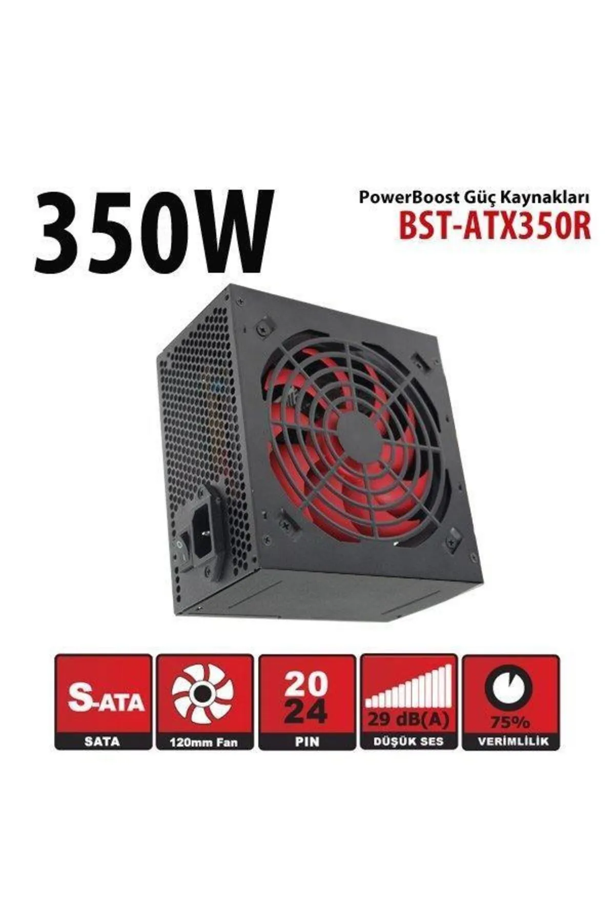 AREY TEKNOLOJİ Powerboost 350w Bst-atx350r 12cm Fanlı Power Supply