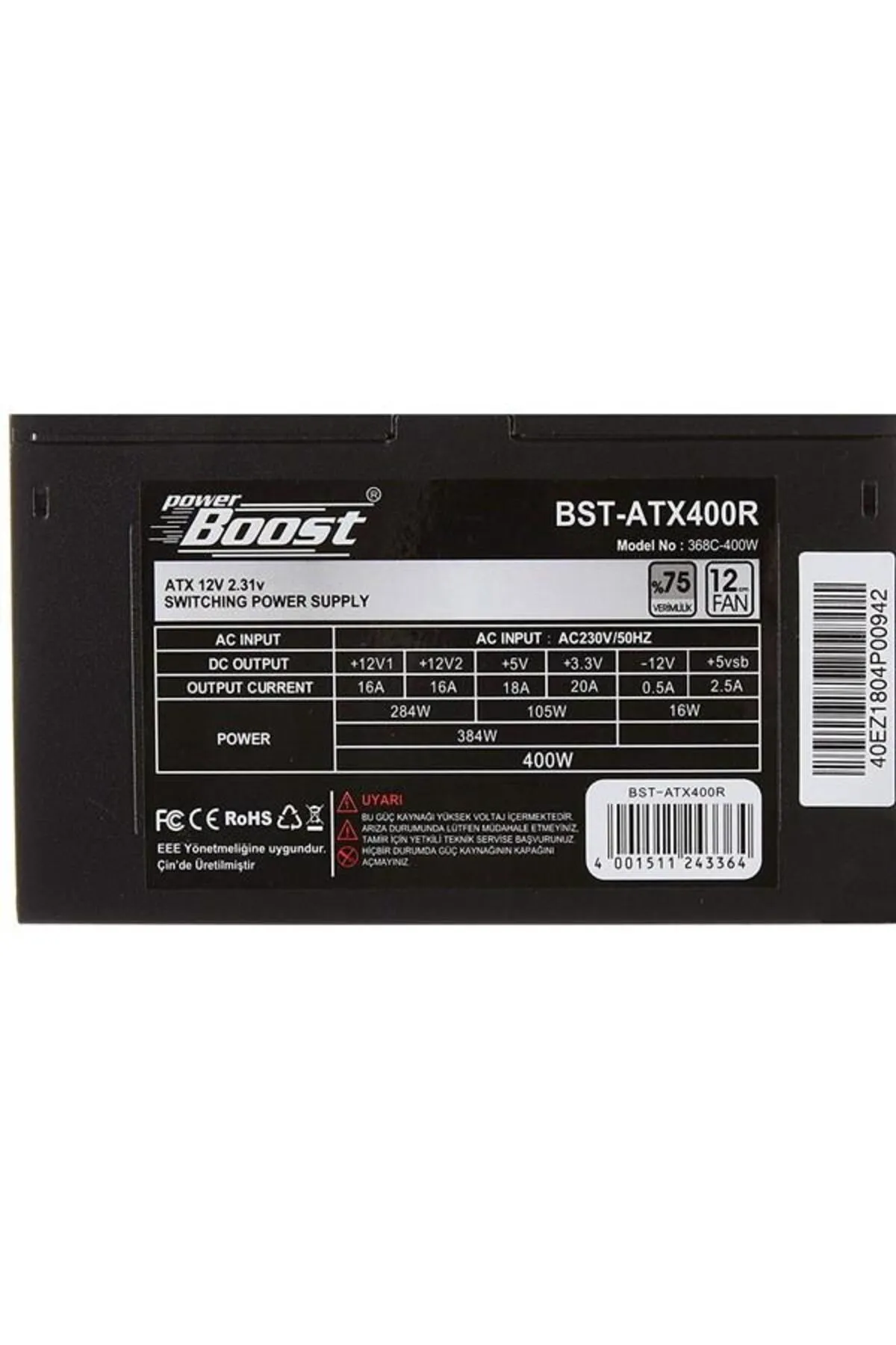 Power Boost PowerBOOST 400W BST-ATX400R 12cm Fanlı Power Supply