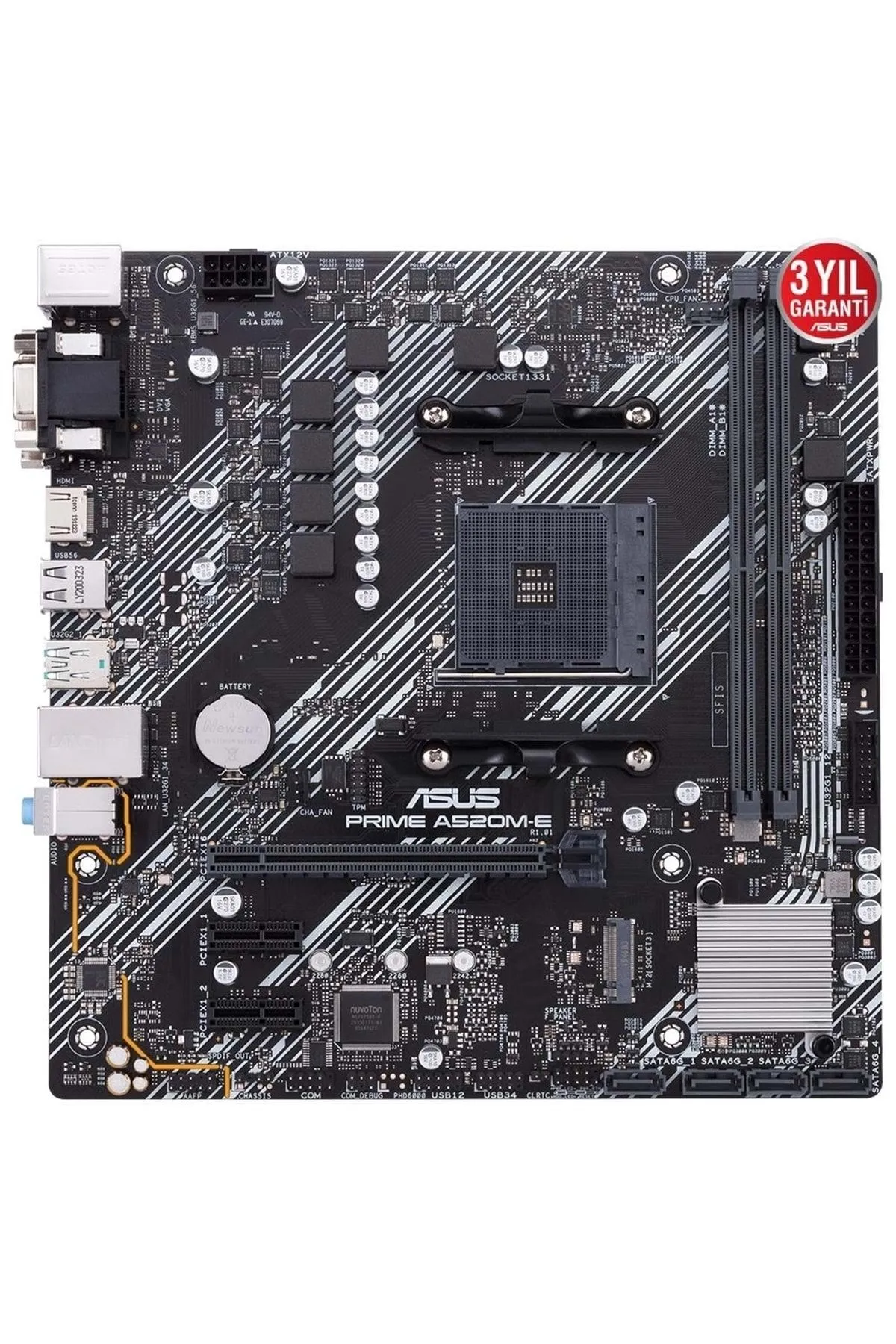 Asus Prime A520m-e Amd Am4 64gb Ddr4 4600mhz M2 Dvi-vga-hdmi Matx Amd Anakart