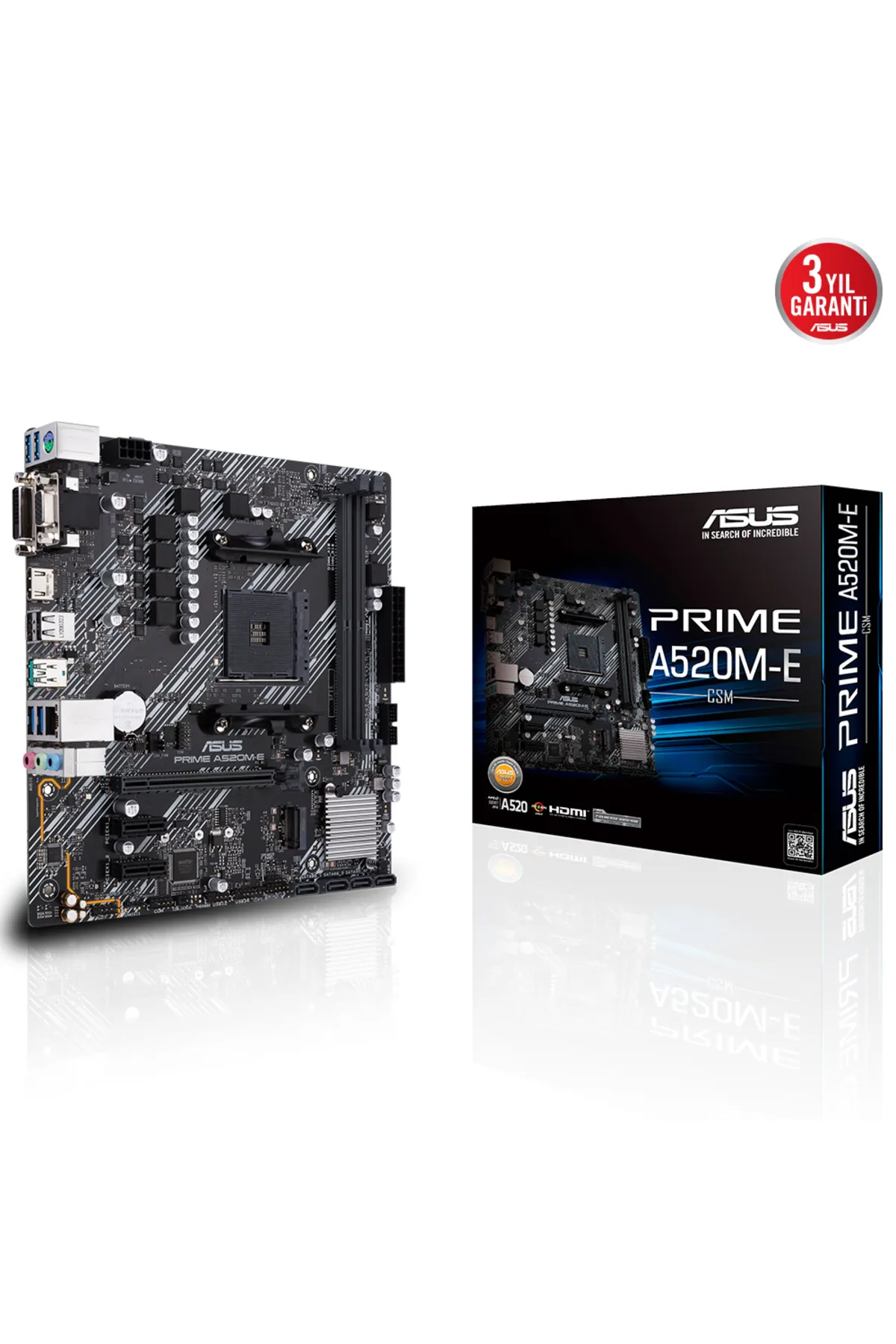 Asus Prime A520M-E CSM AMD A520 Soket AM4 DDR4 4400MHz 1xM.2 mATX Anakart