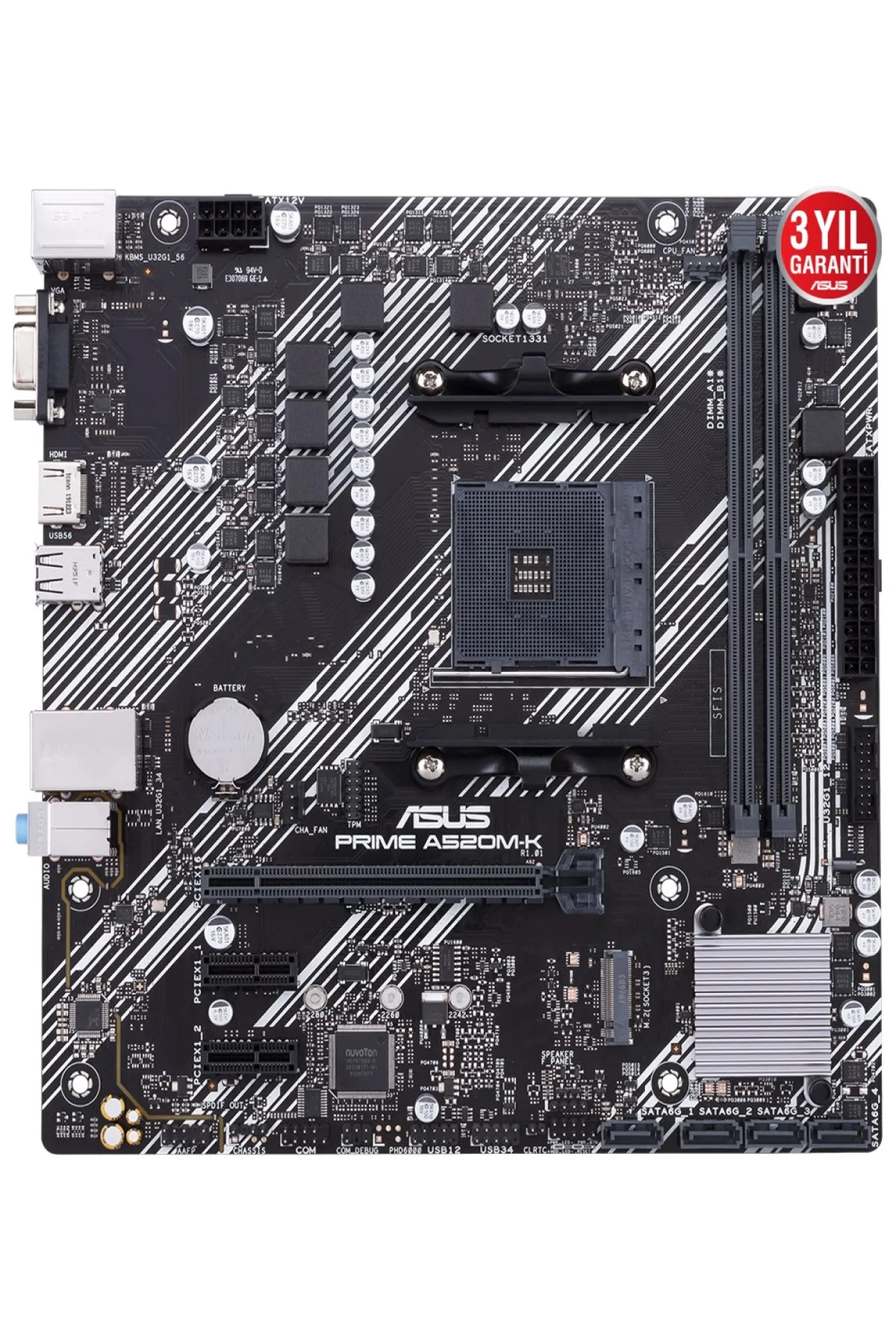 Asus PRIME A520M-K 2xDDR4 VGA/HDMI 1xM2 AM4 ANAKART