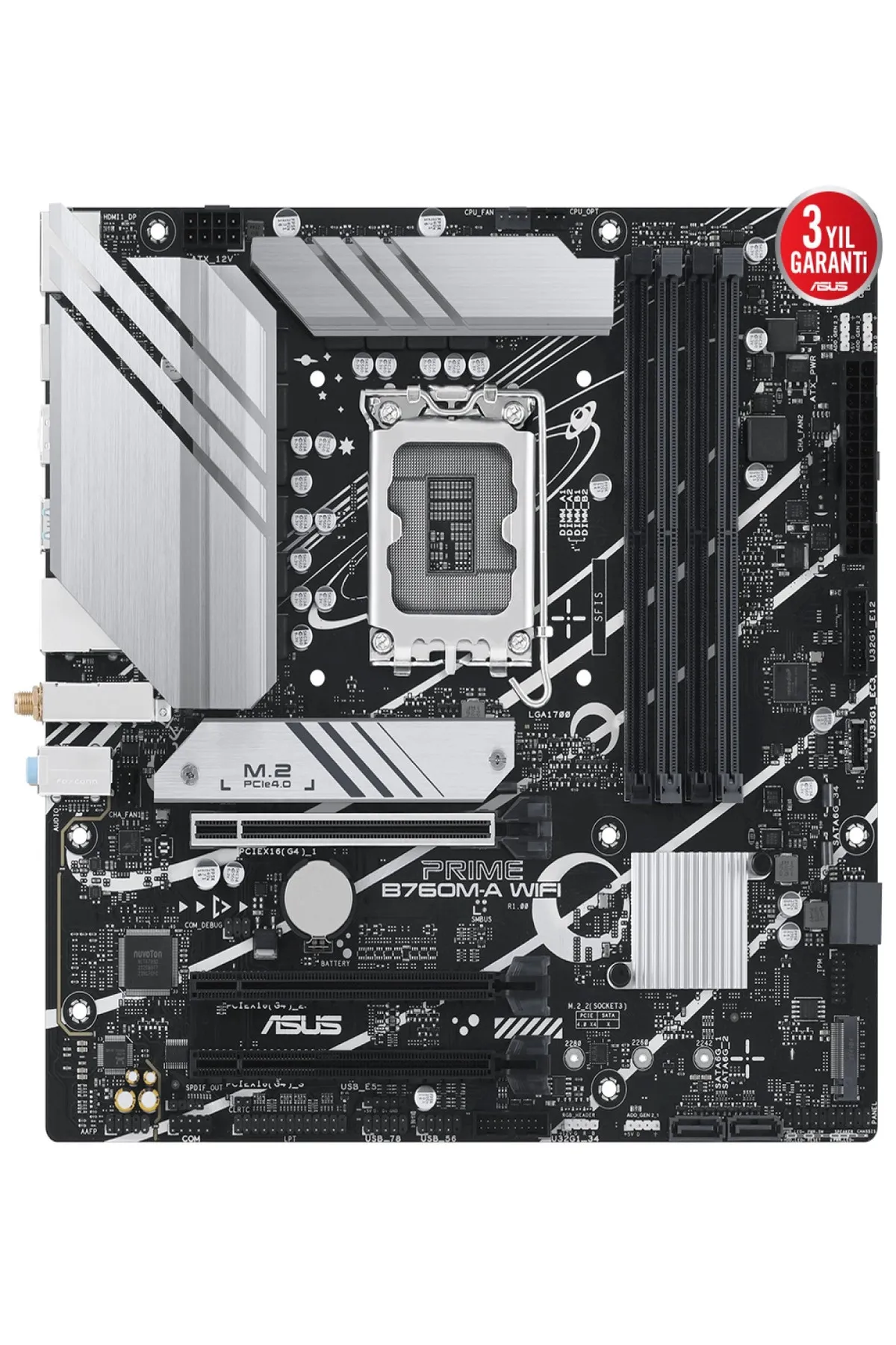 Asus PRIME B760M-A WIFI 4xDDR5 7200 HDMI/DP 2xM.2 USB3.2 AX WiFi + BT AURA RGB 2.5Gbit LAN mATX ASU