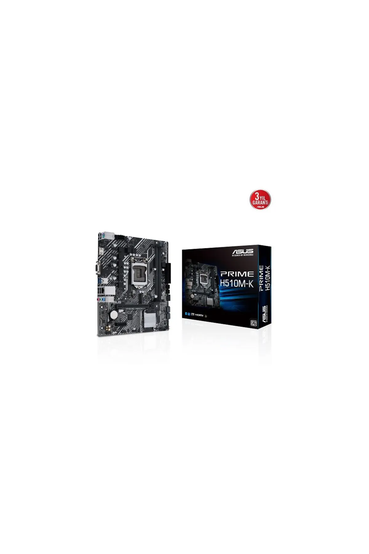 Asus PRIME H510M-K R2.0, 2xDDR4, M.2, D-SUB, HDMI, 10-11.Nesil, LGA1200 Soket, Anakart