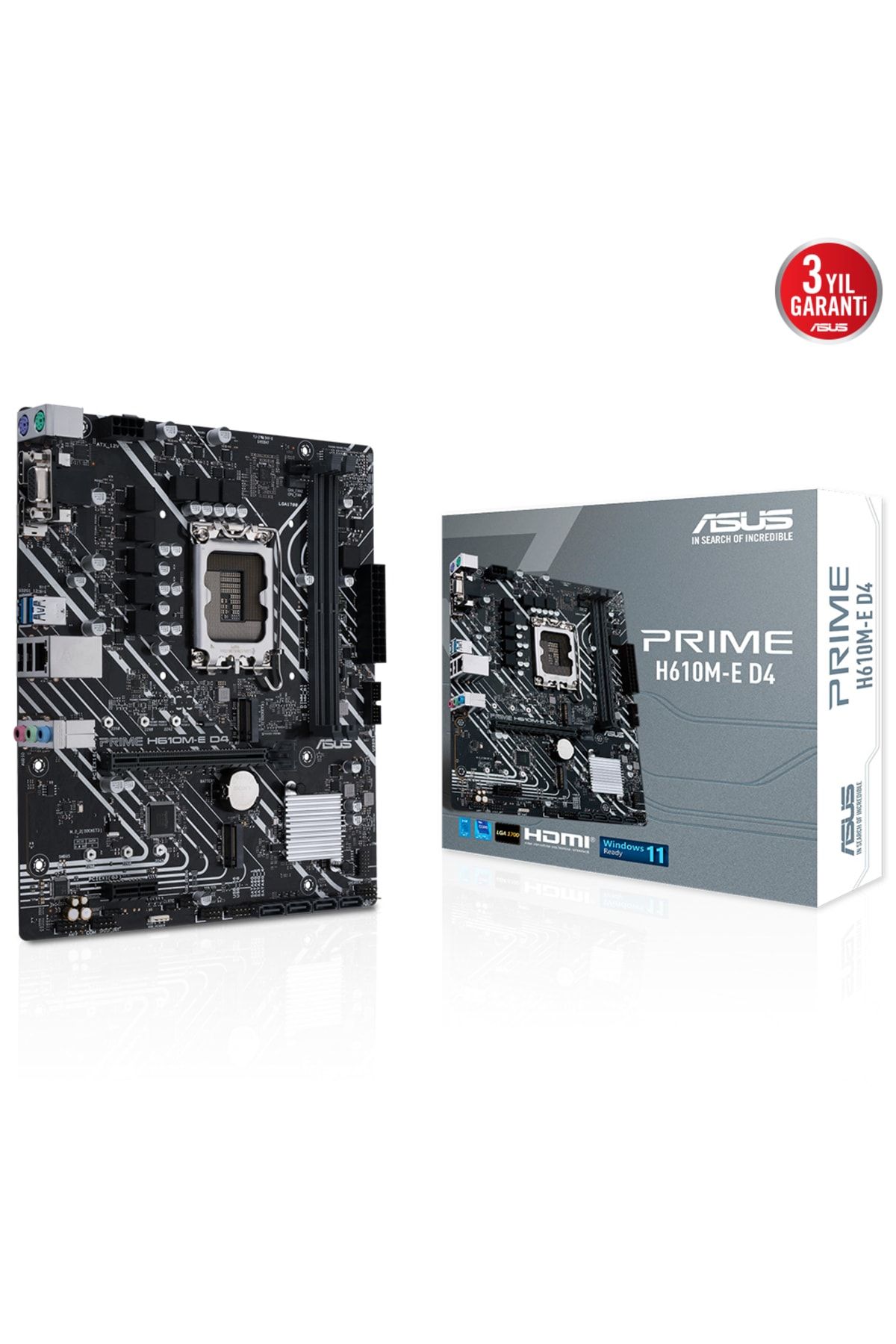 Asus PRIME H610M-E D4 DDR4 HDMI DP PCIe 16X v4.0 1700p mATX