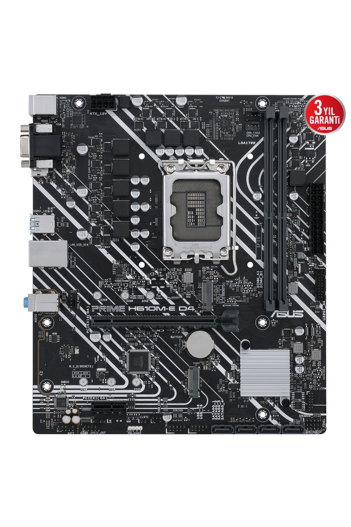 Asus PRIME H610M-E D4 DDR4 HDMI DP PCIe 16X v4.0 1700p mATX