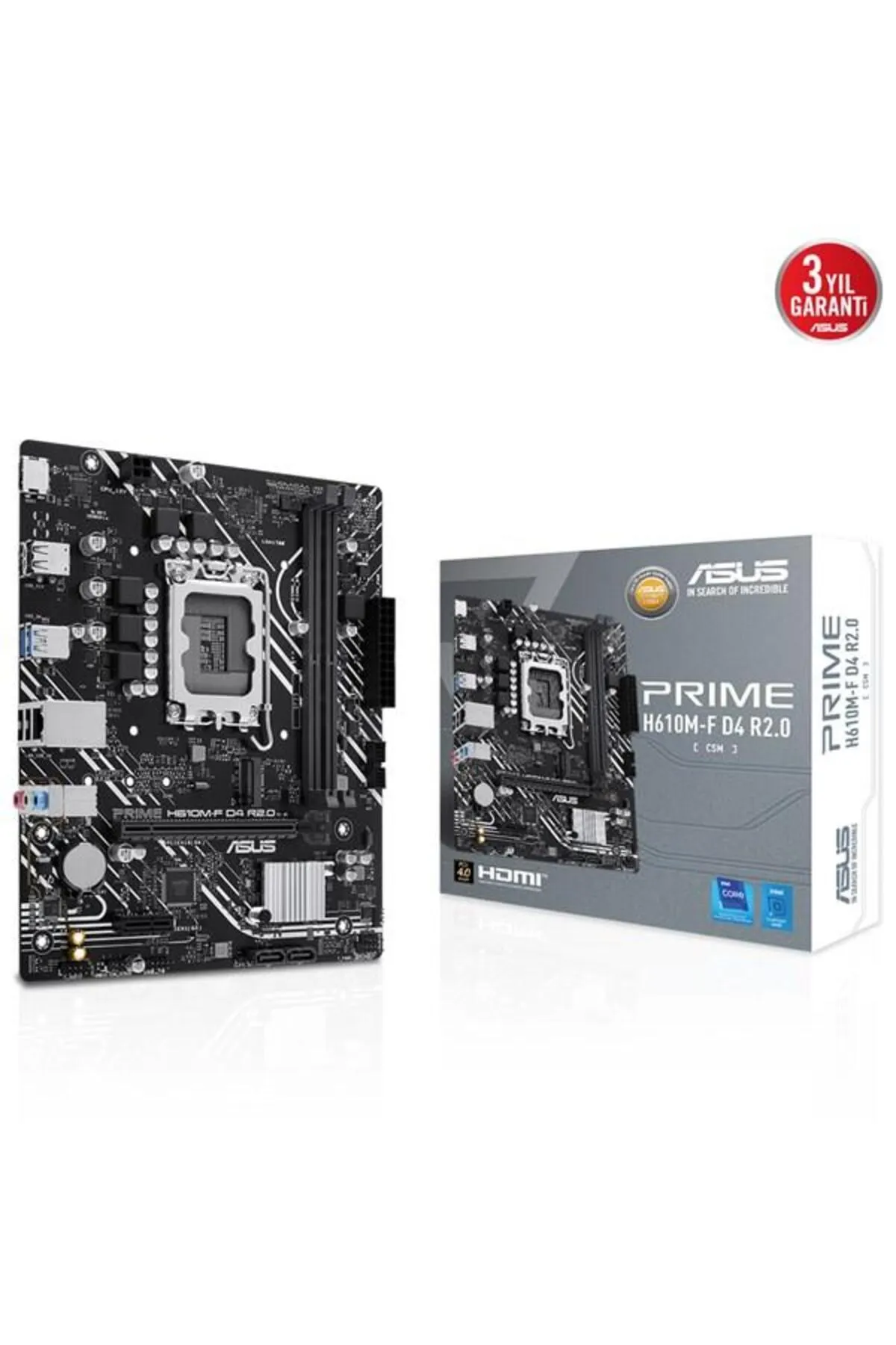 Asus PRIME H610M-F D4 R2.0-CSM DDR4 HDMI PCIE 4.0 1700P mATX KURUMSAL ANAKART