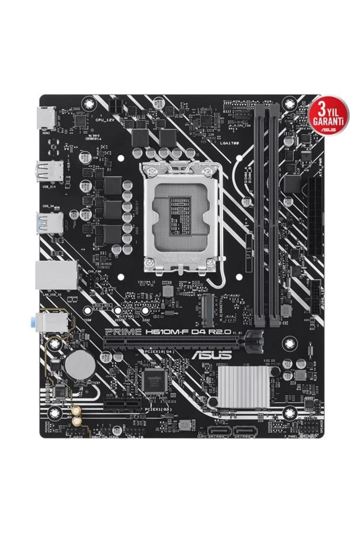 Asus PRIME H610M-F D4 R2.0-CSM DDR4 HDMI PCIE 4.0 1700P mATX KURUMSAL ANAKART