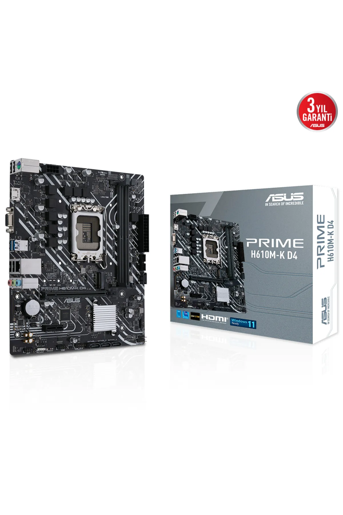 Asus Prime H610m-k D4 Intel H610 Soket 1700 Ddr4 3200mhz Matx Gaming (OYUNCU) Anakart