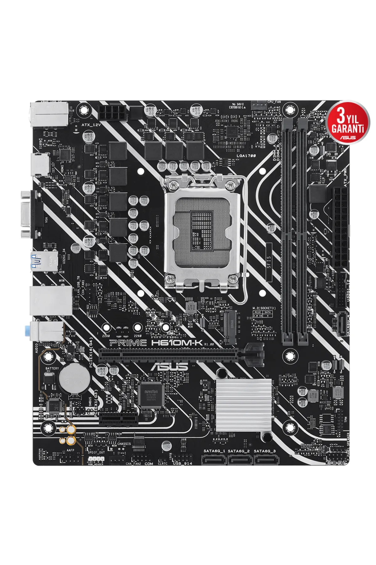 Asus PRIME H610M-K Intel H610 Soket 1700 5600MHz DDR5 M.2 mATX Anakart