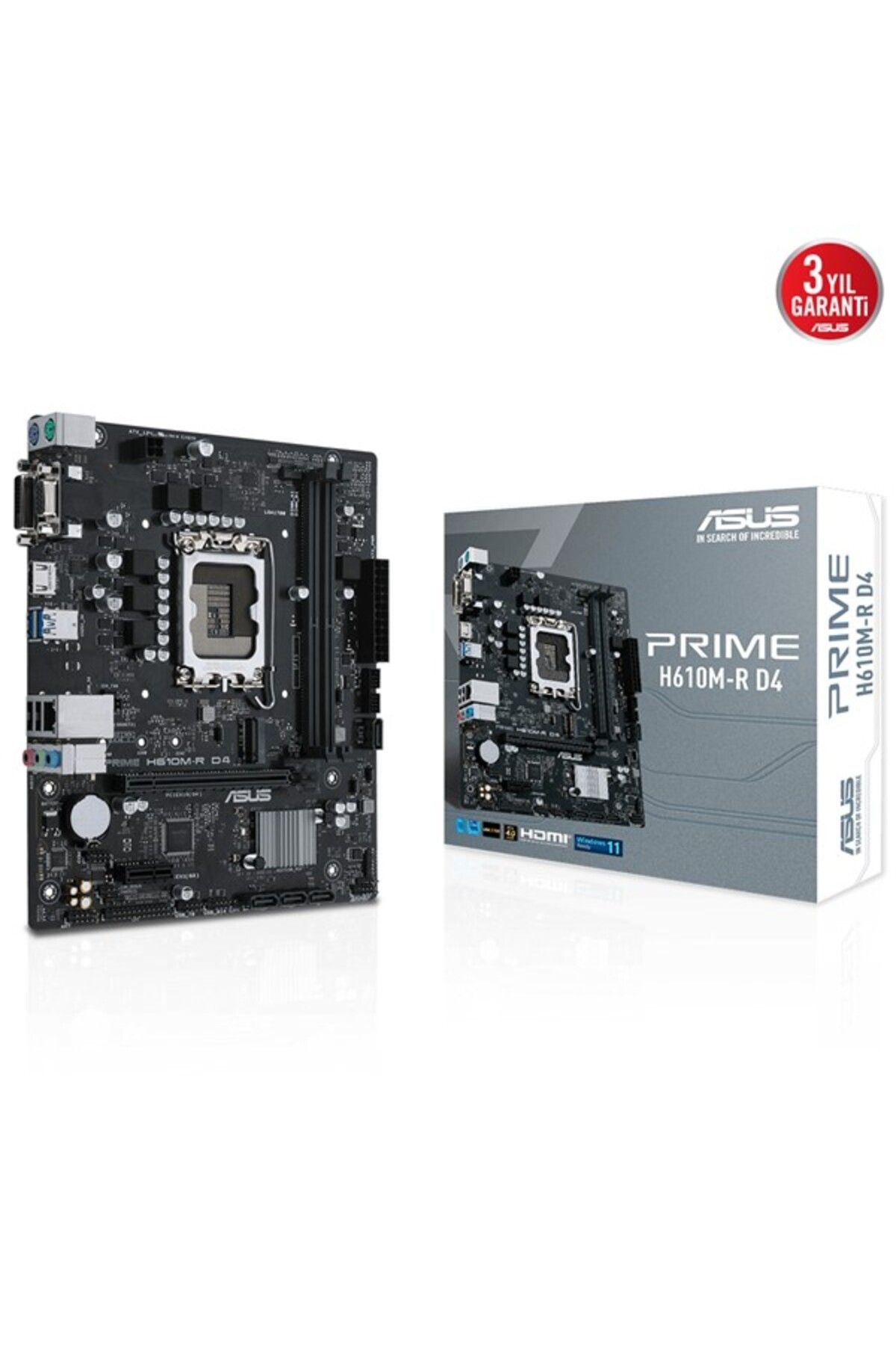 Asus PRIME H610M-R DDR4 HDMI-DVI PCIE 4.0 1700p mATX