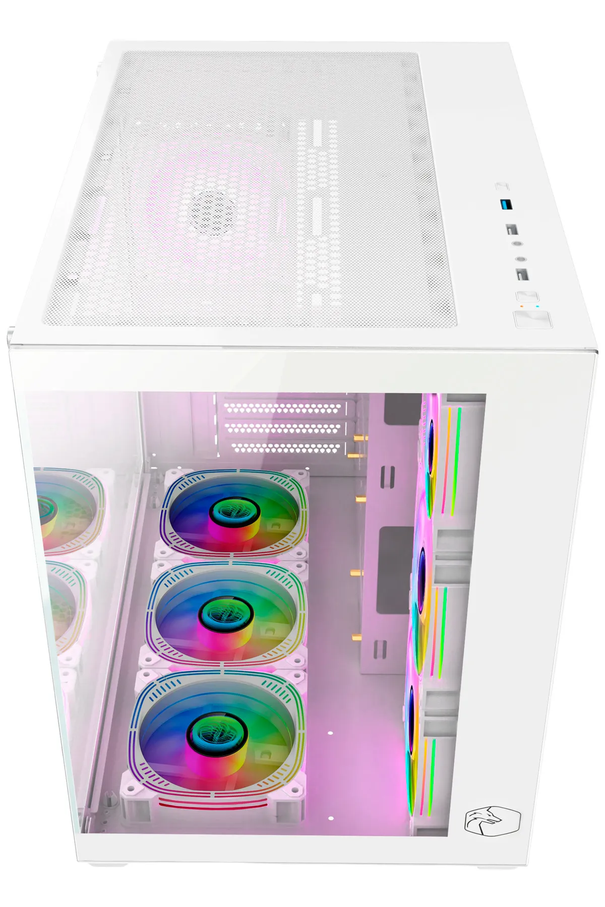 Gametech Prime V2 Beyaz Kumandalı A-rgb 7x120mm Fanlı Gaming Bilgisayar Kasası