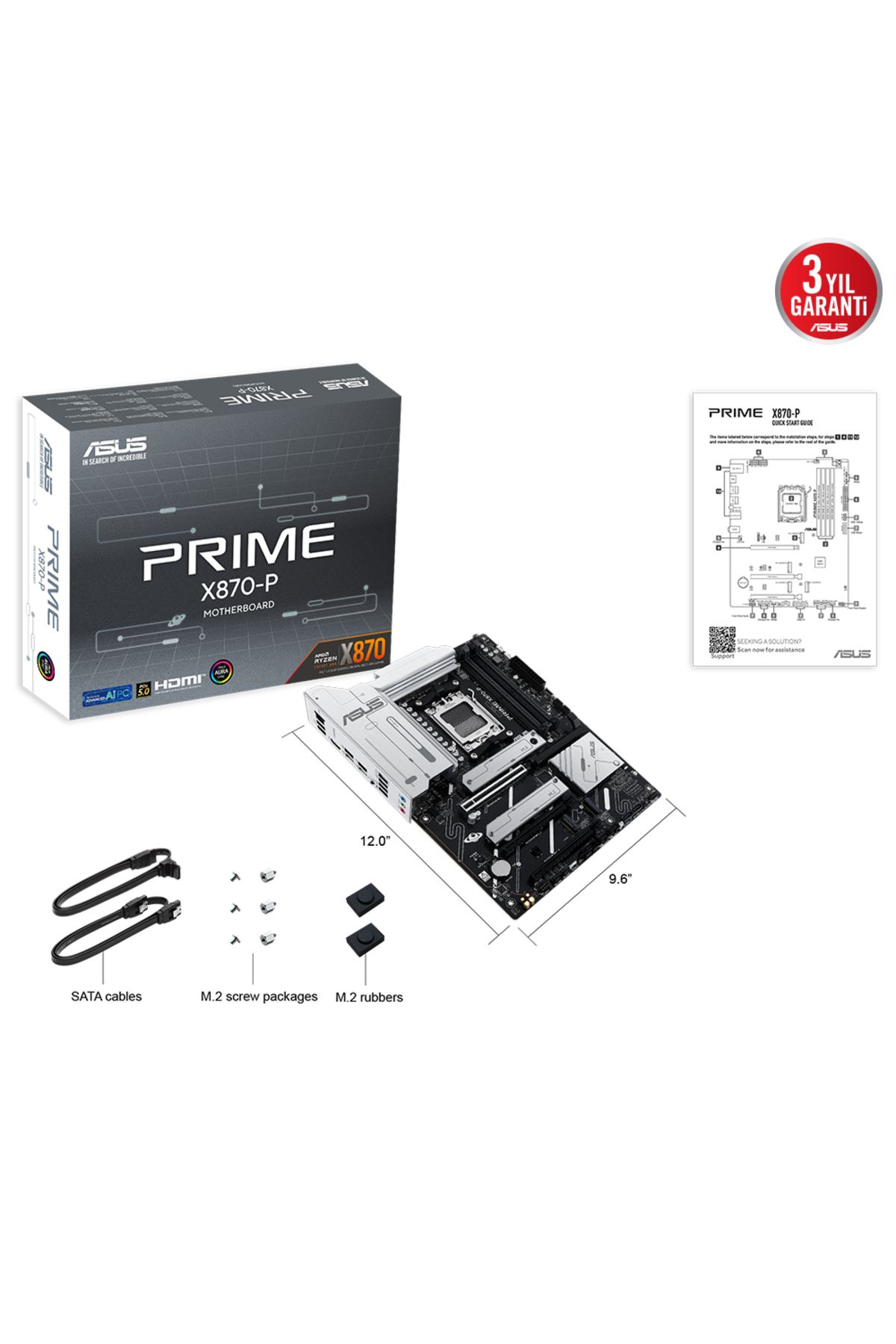 Asus PRIME X870-P AMD X870 SOKET AM5 DDR5 8000+(OC