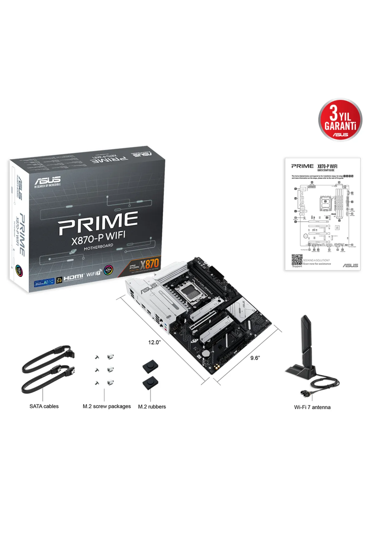 Asus PRIME X870-P WIFI AMD X870 SOKET AM5 DDR5 800