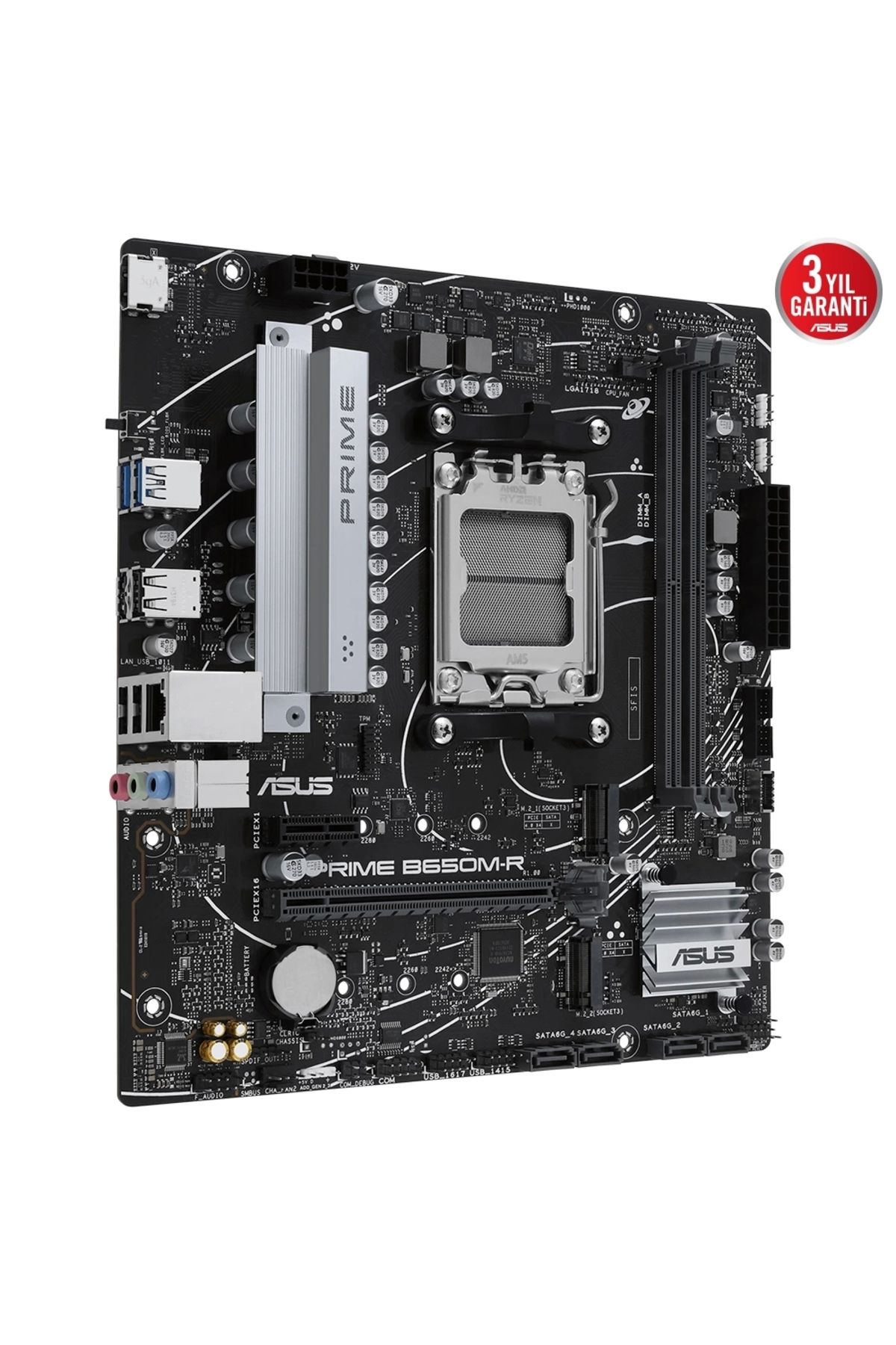 Asus Prıme B650m-r Amd Am5 Ddr5 7200 Hdmı 2xm2 Usb3.2 Matx