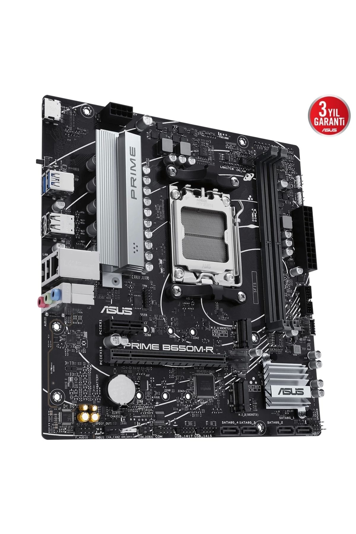 Asus Prıme B650m-r Amd Am5 Ddr5 7200 Hdmı 2xm2 Usb3.2 Matx